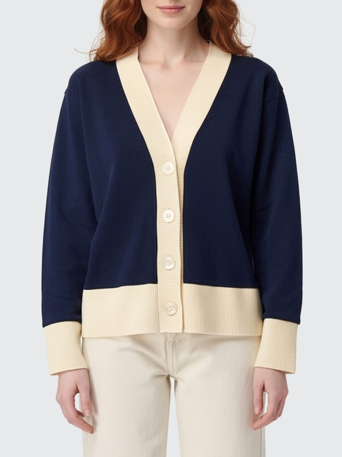 THOM BROWNE PULL: Pull femme Thom Browne, Bleu - Img 1