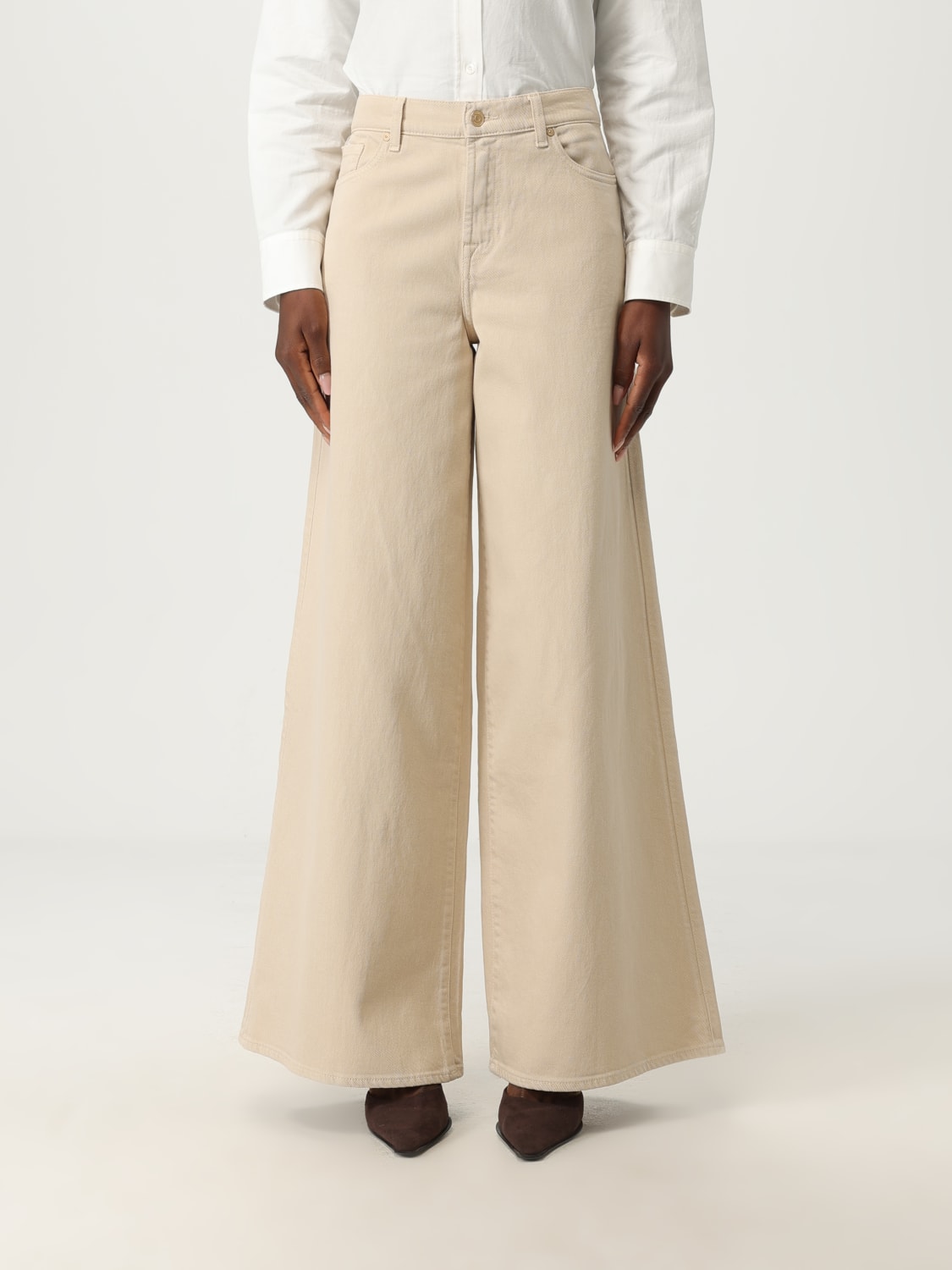 7 FOR ALL MANKIND JEANS: Jeans damen 7 For All Mankind, Cream - Img 1