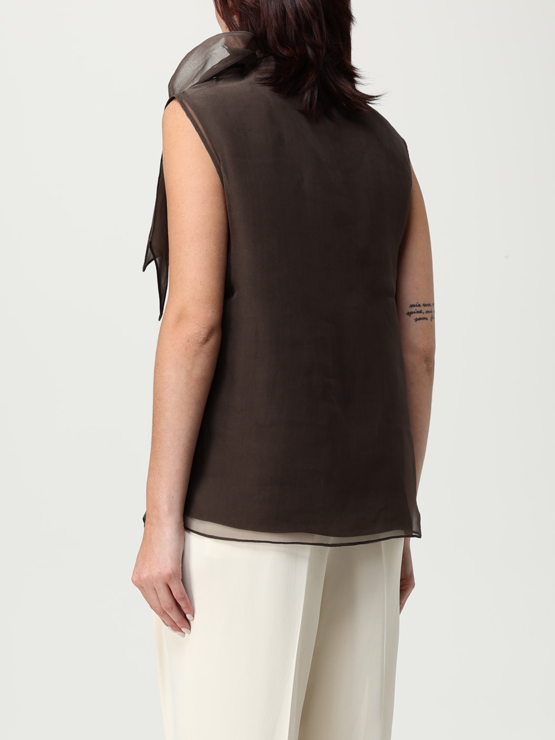 BRUNELLO CUCINELLI TOP: Shirt woman Brunello Cucinelli, Cocoa - Img 3