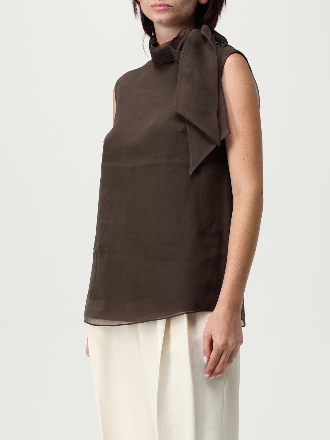 BRUNELLO CUCINELLI TOP: Shirt woman Brunello Cucinelli, Cocoa - Img 4