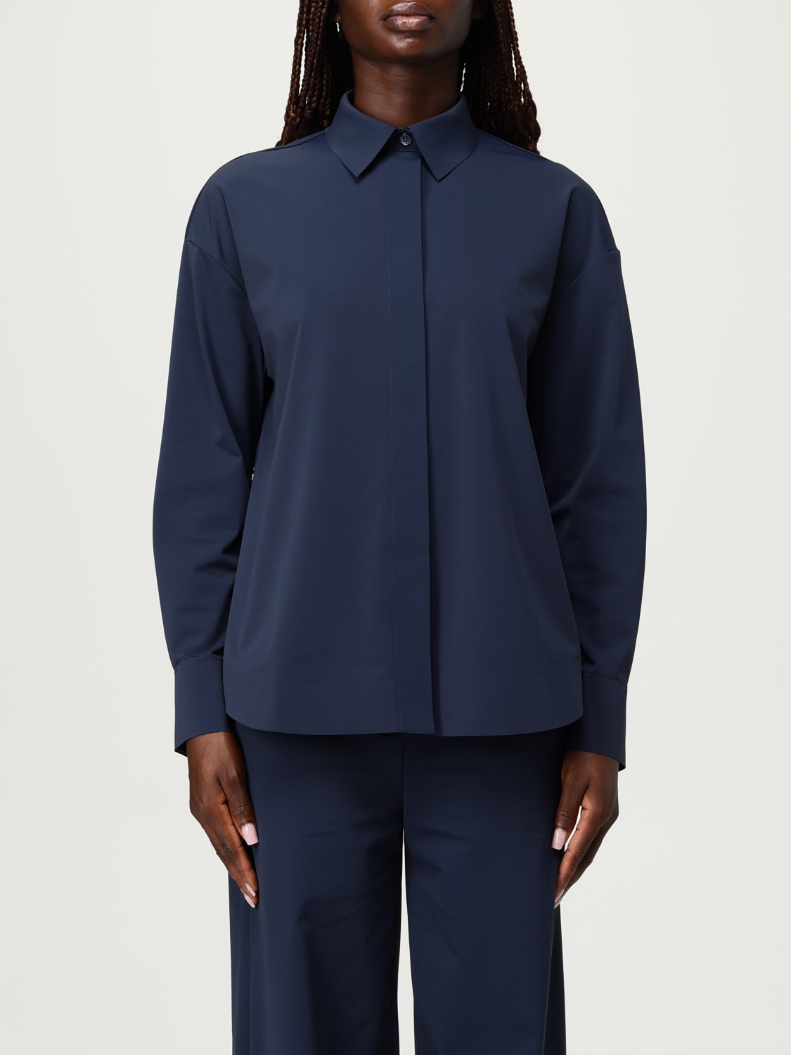 MM MAX MARA CAMISA: Camisa mujer Mm Max Mara, Azul Marino - Img 1