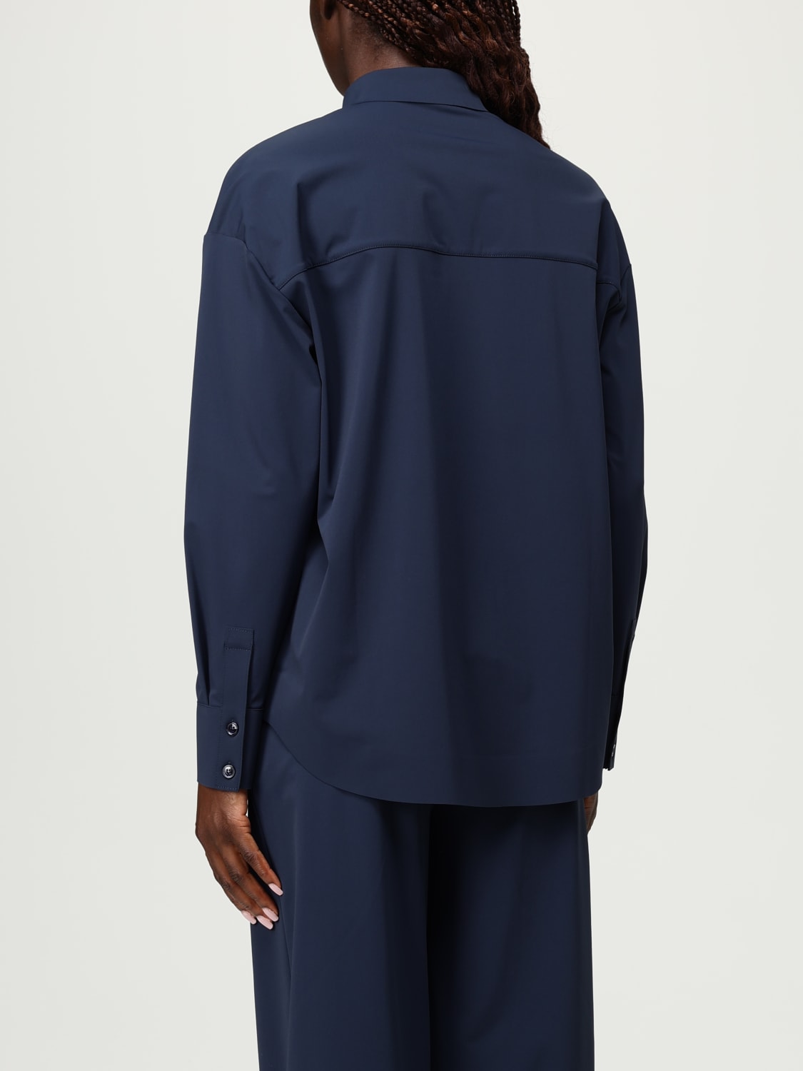 MM MAX MARA CAMISA: Camisa mujer Mm Max Mara, Azul Marino - Img 3