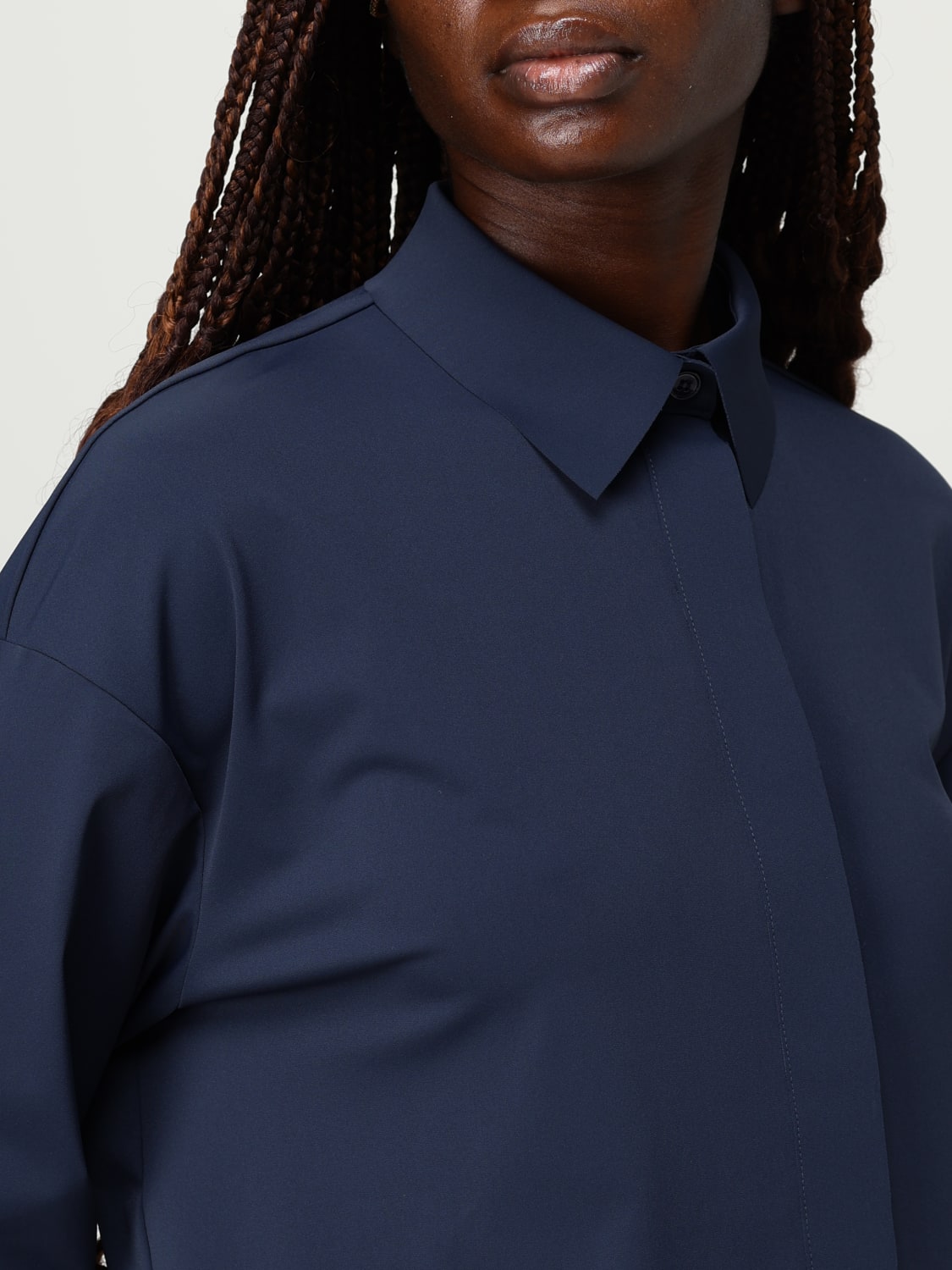 MM MAX MARA CAMISA: Camisa mujer Mm Max Mara, Azul Marino - Img 5