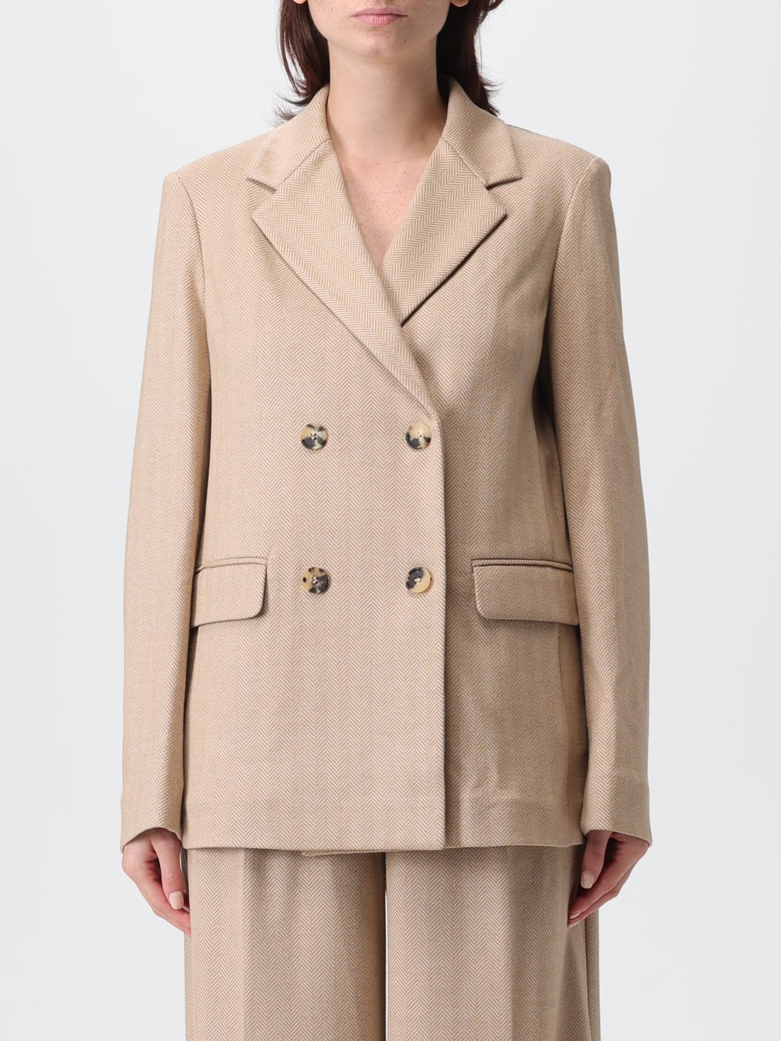 MM MAX MARA VESTE: Blazer femme Mm Max Mara, Beige - Img 1