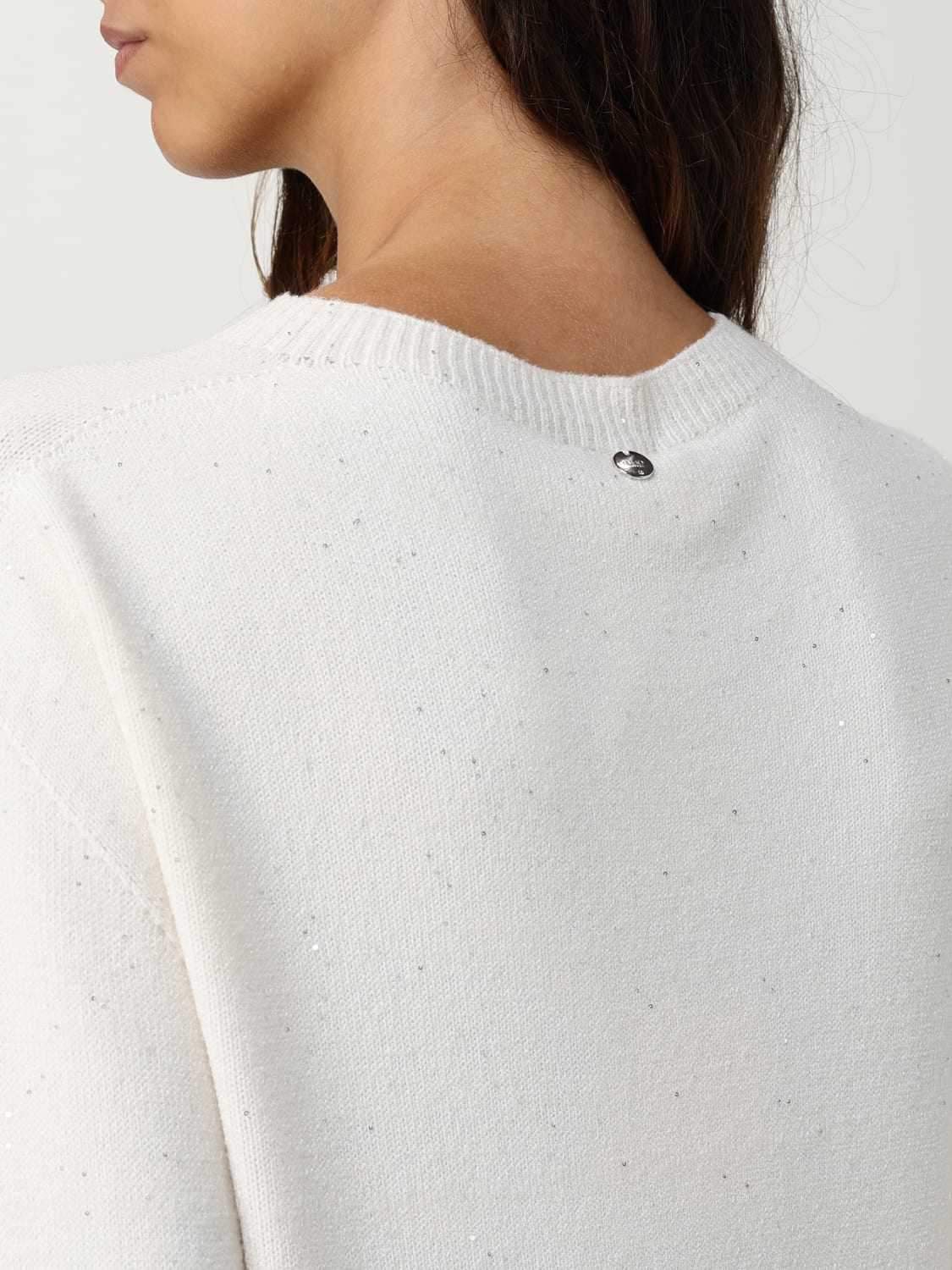 LIU JO MAGLIA: Pullover Liu Jo in jersey , Bianco - Img 3