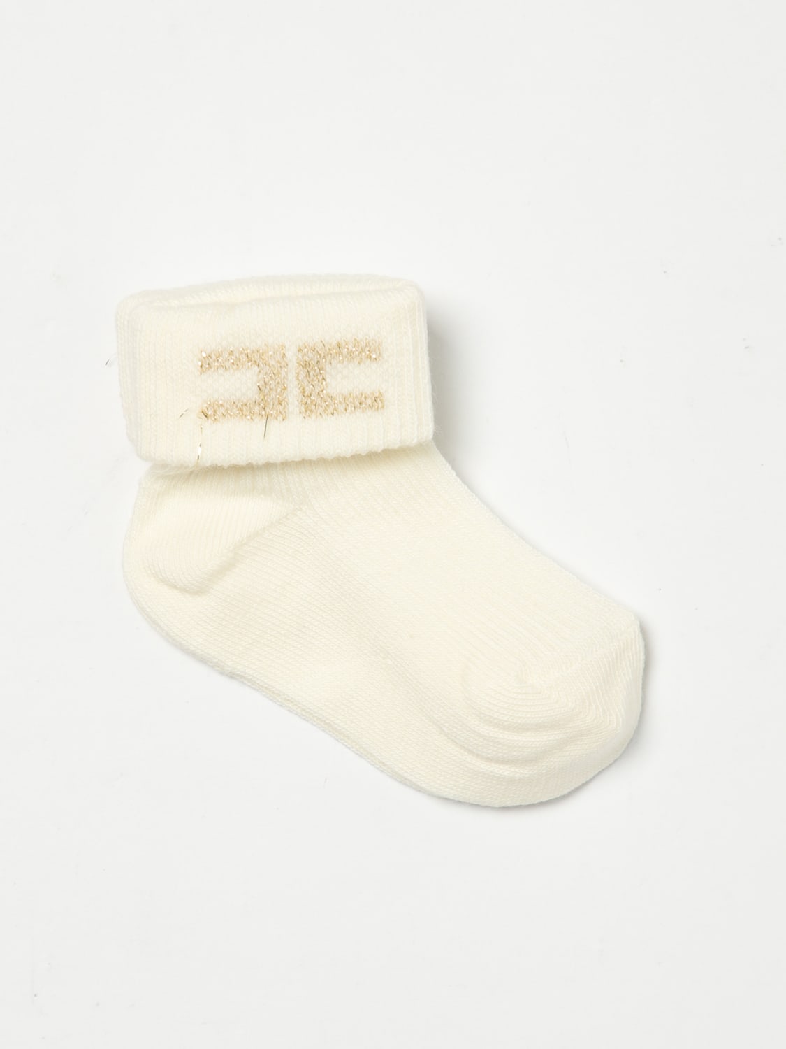 ELISABETTA FRANCHI LA MIA BAMBINA 양말: 아기 양말 남아 Elisabetta Franchi La Mia Bambina, 옐로우 크림 - Img 1