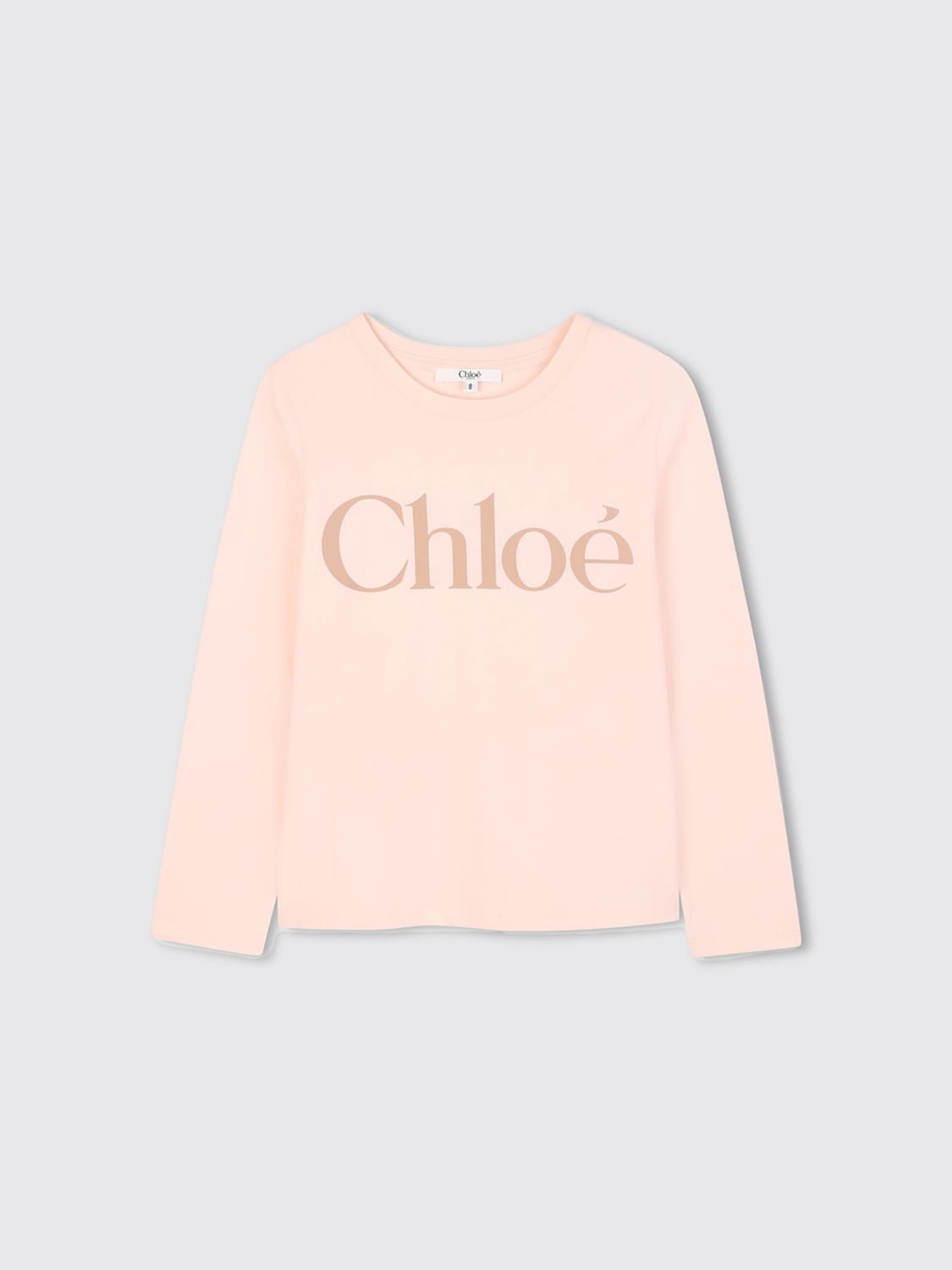 CHLOÉ T-SHIRT: T-shirt Chloé in cotone con logo , Rosa - Img 1