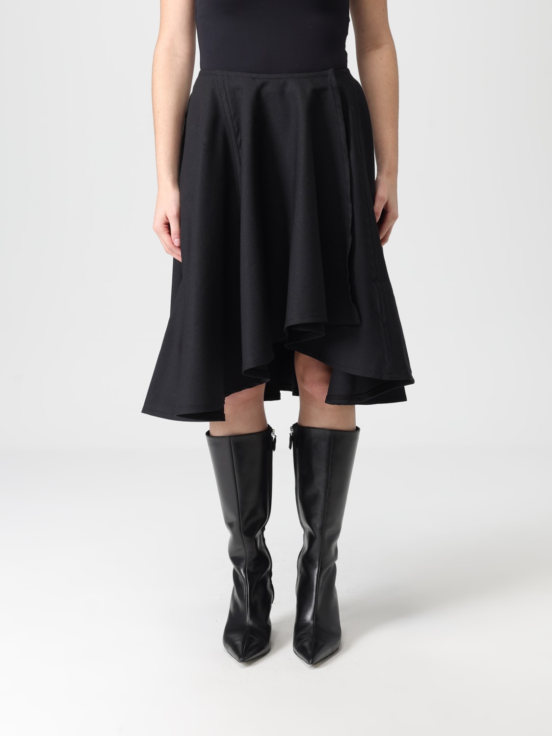 BITE STUDIOS GONNA: Gonna asimmetrica Bite Studios in lana responsabile , Nero - Img 1