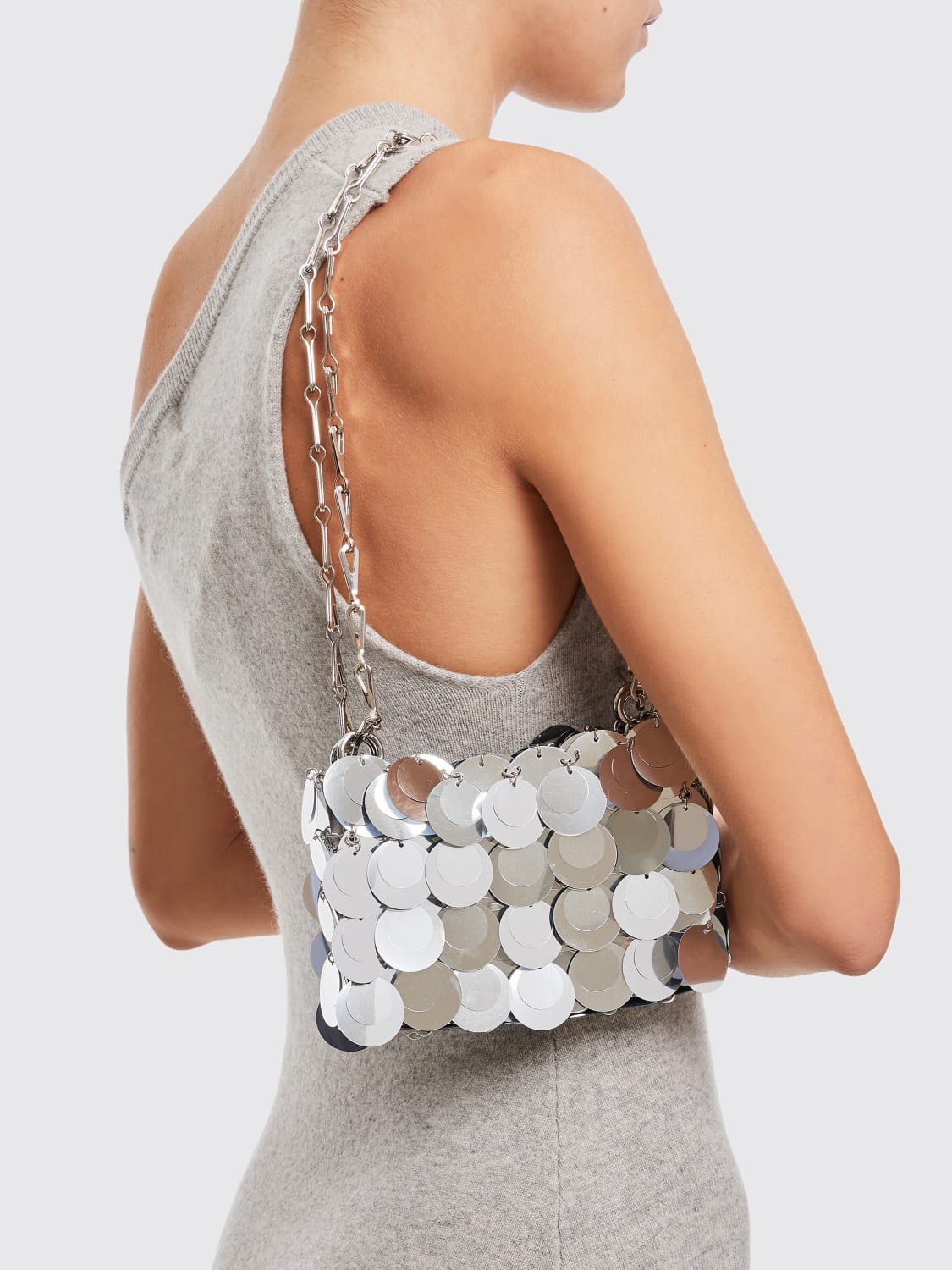 RABANNE MINI BAG: Shoulder bag woman Rabanne, Silver - Img 2