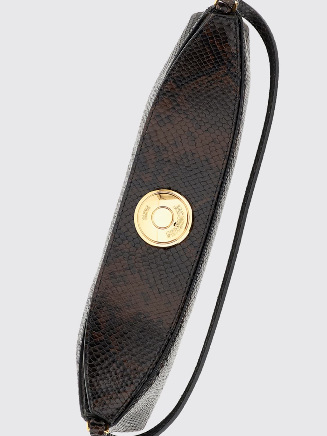 JACQUEMUS BORSA A SPALLA: Borsa The Ovalo Jacquemus in pelle stampa pitone, Marrone - Img 3