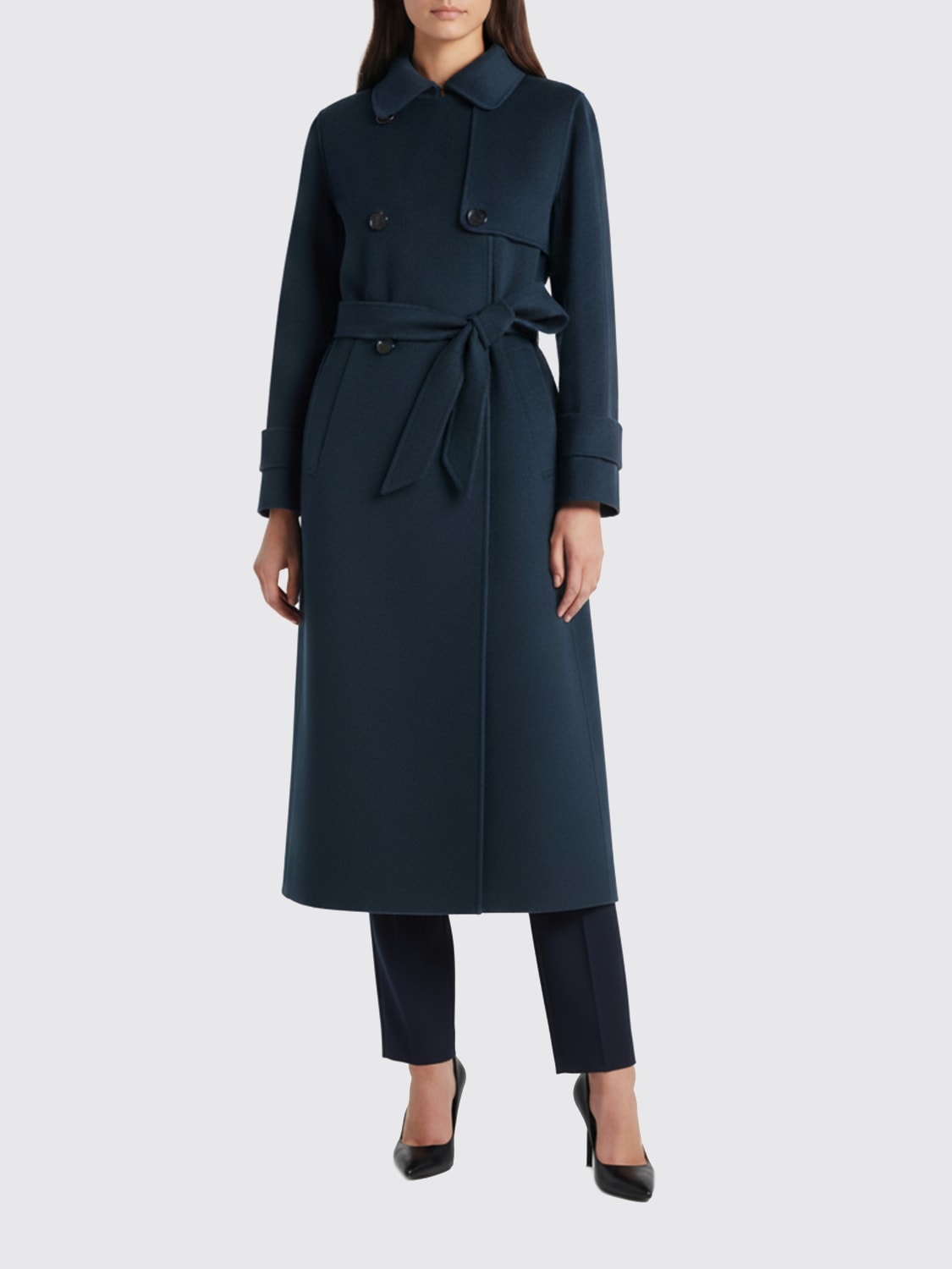 'S MAX MARA COAT: Coat woman 's Max Mara, Blue - Img 1