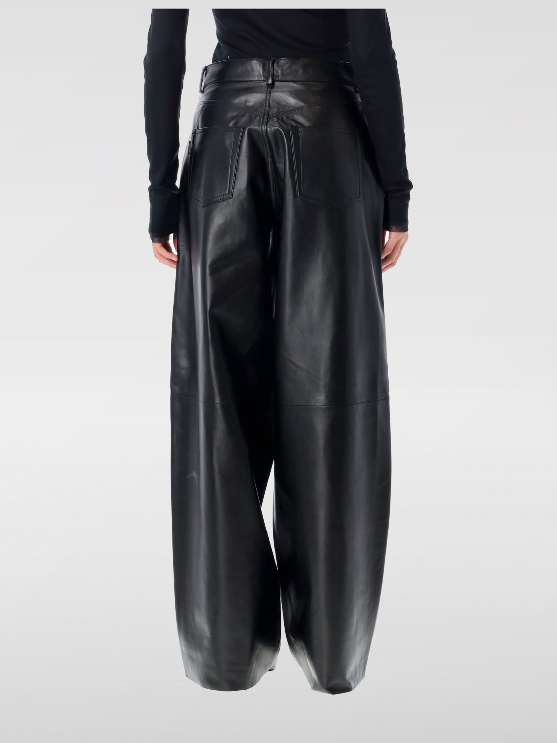 HAIKURE PANTALONI: Pantalone Haikure in pelle , Nero - Img 2