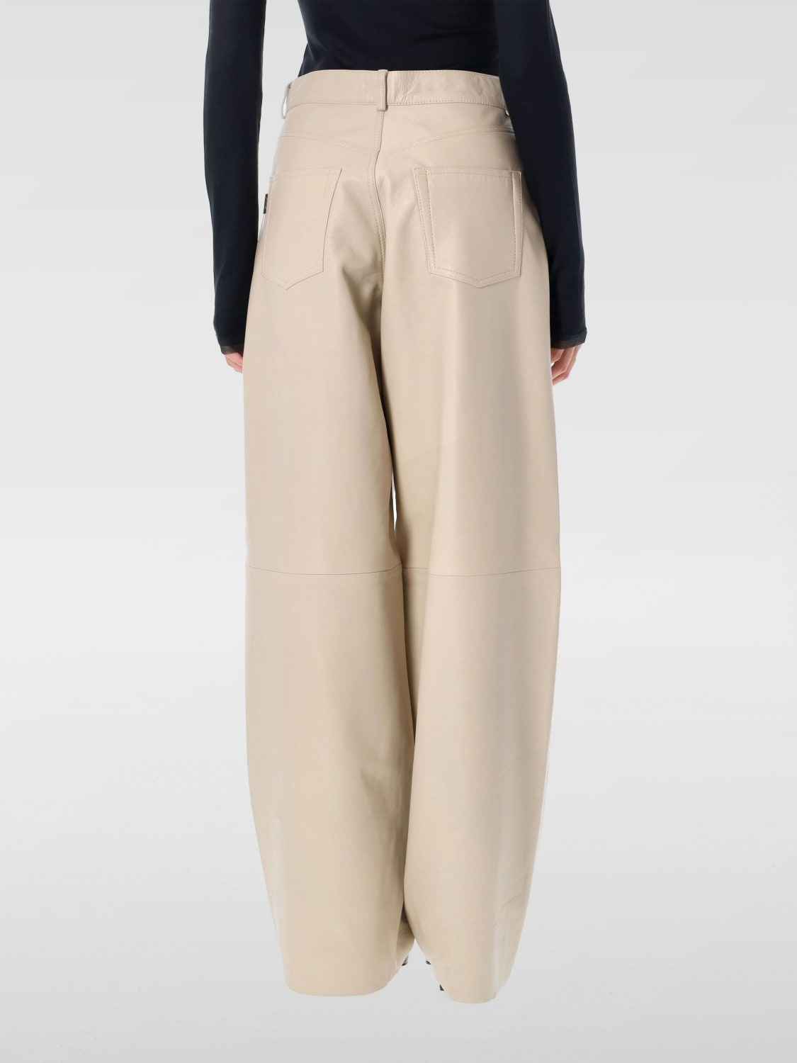 HAIKURE PANTALONI: Pantalone Haikure in pelle , Beige - Img 2
