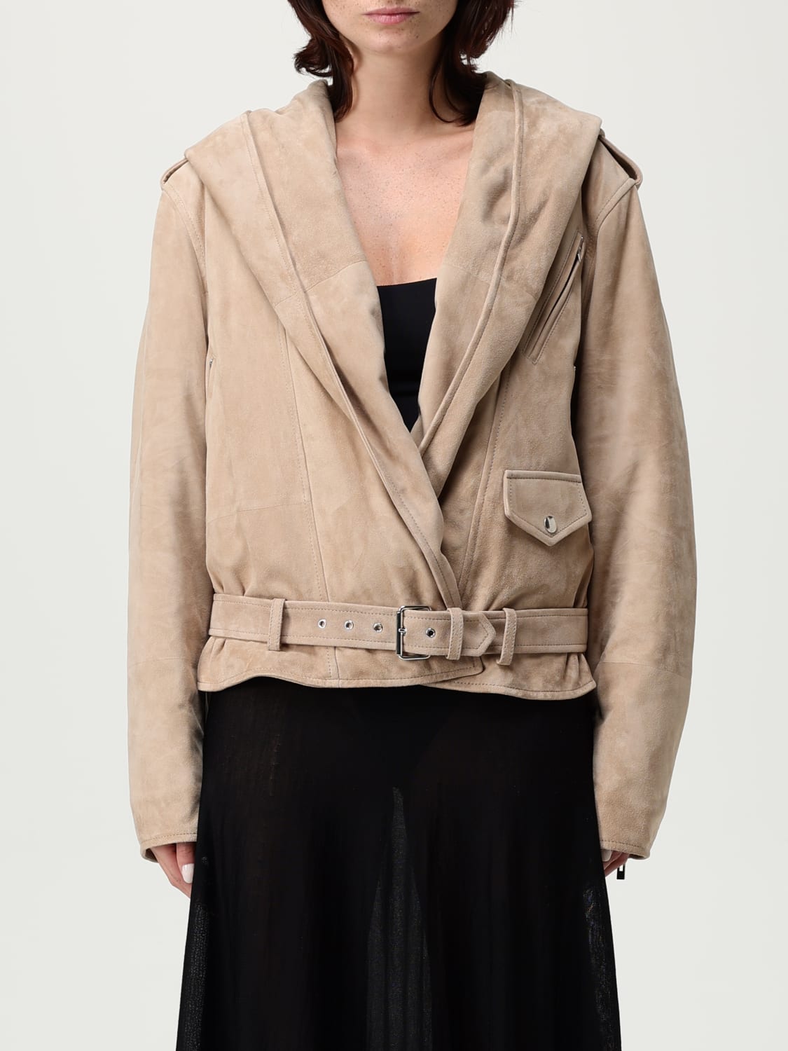 ALAÏA JACKET: Jacket woman AlaÏa, Beige - Img 1