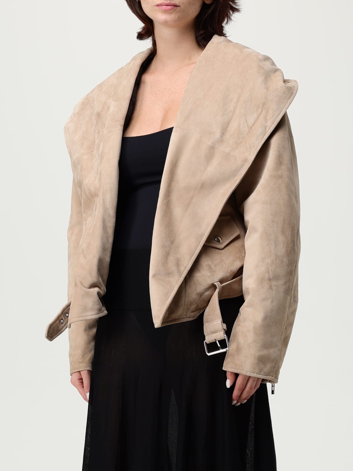 ALAÏA JACKET: Jacket woman AlaÏa, Beige - Img 4