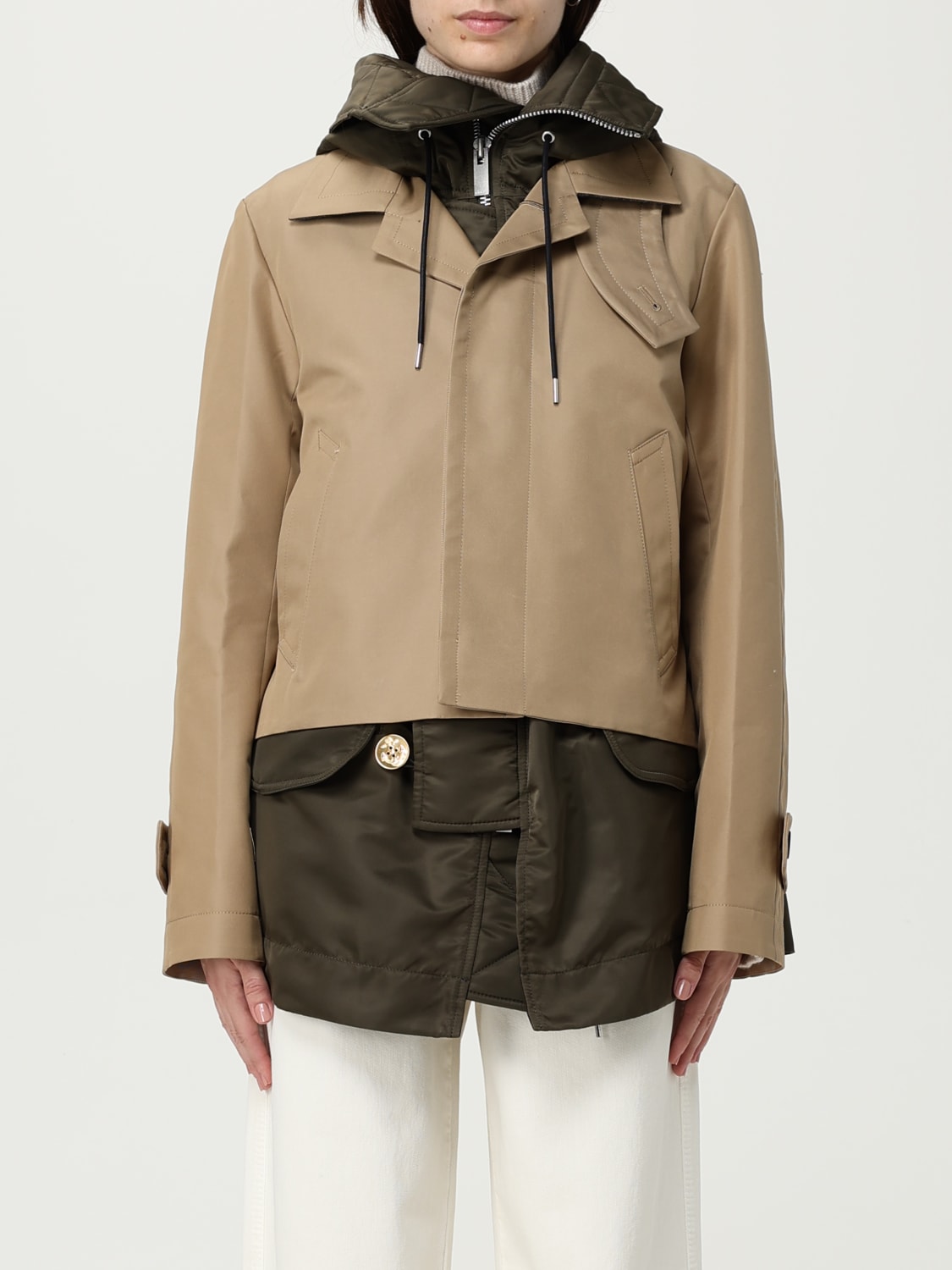 SACAI CHAQUETA: Chaqueta mujer Sacai, Beige - Img 1