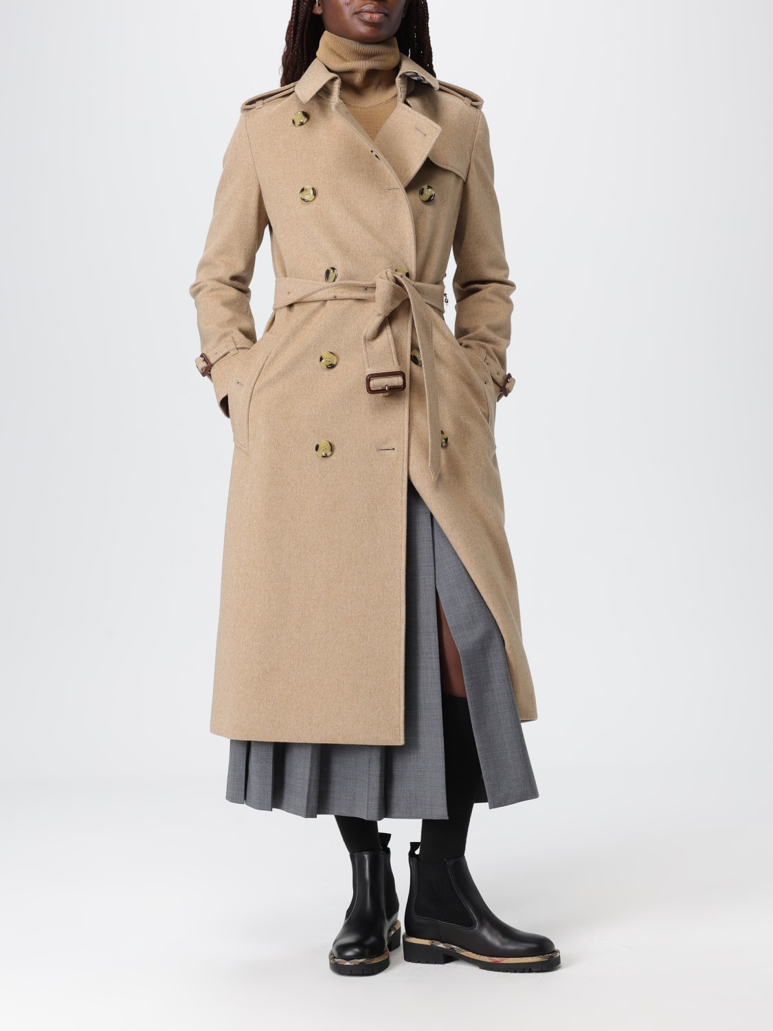 BURBERRY JACKET: Coat woman Burberry, Beige - Img 2