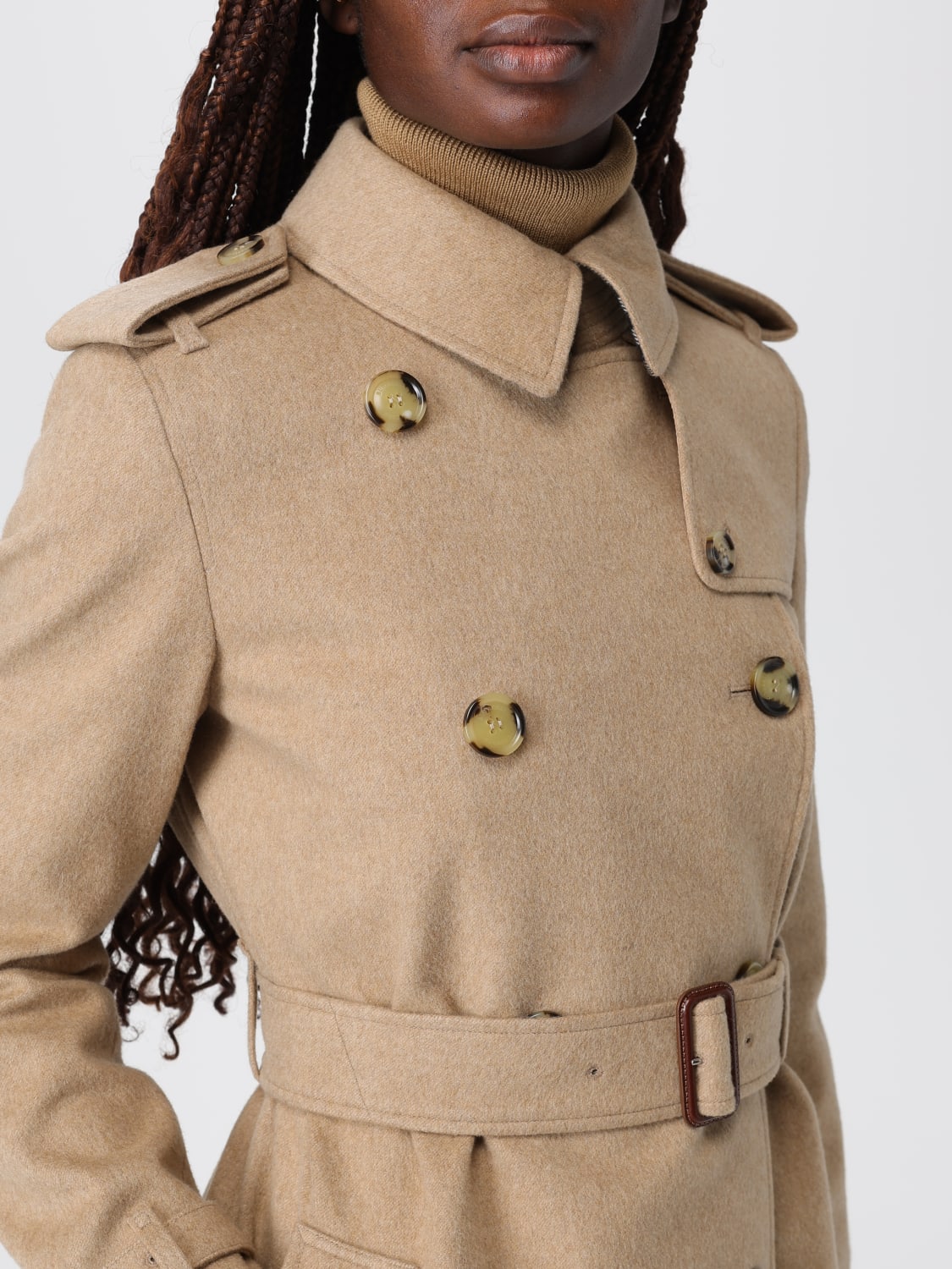 BURBERRY JACKET: Coat woman Burberry, Beige - Img 5