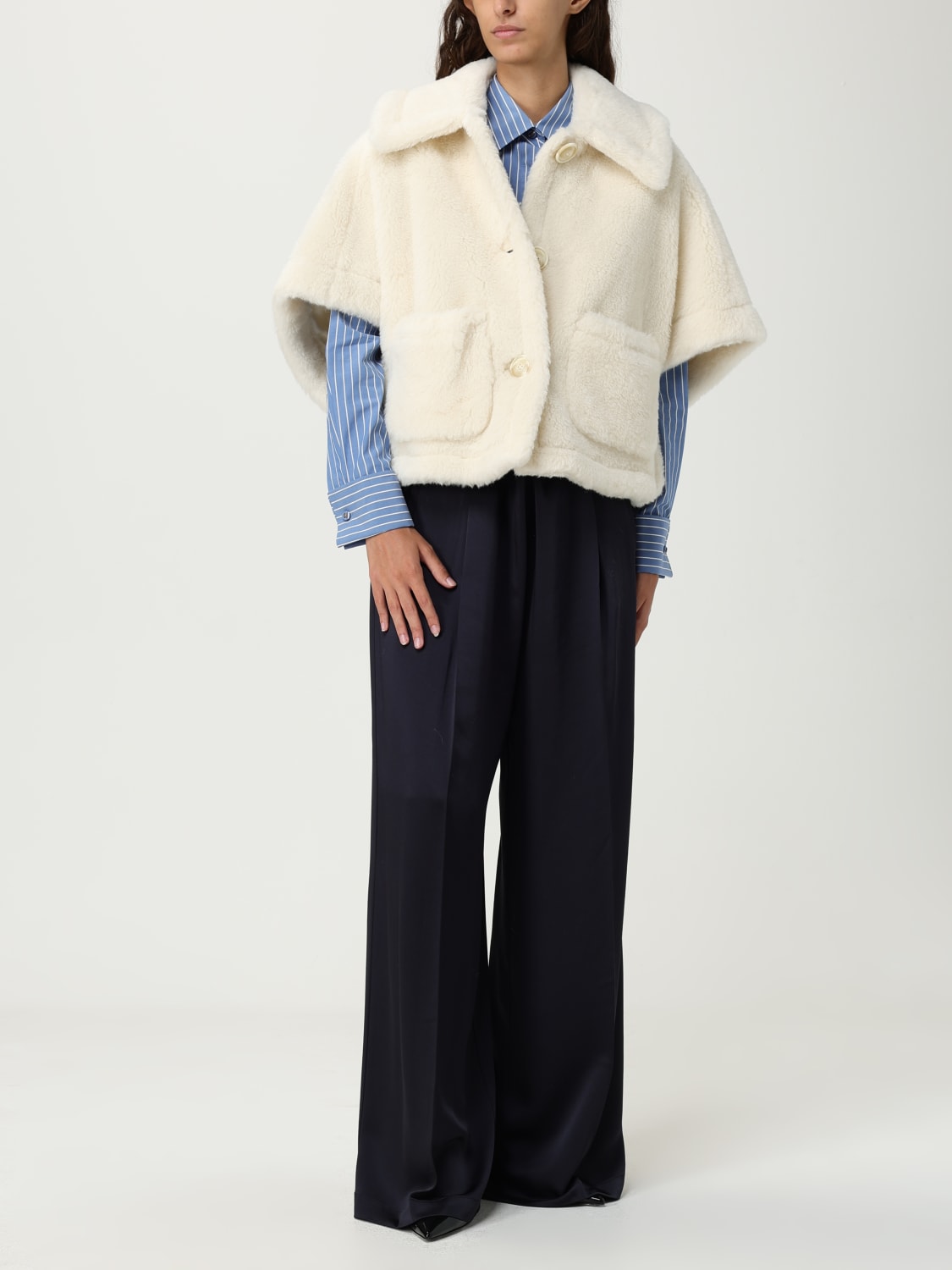 MAX MARA CAMICIA: Camicia classica Max Mara in cotone a righe , Azzurro - Img 2