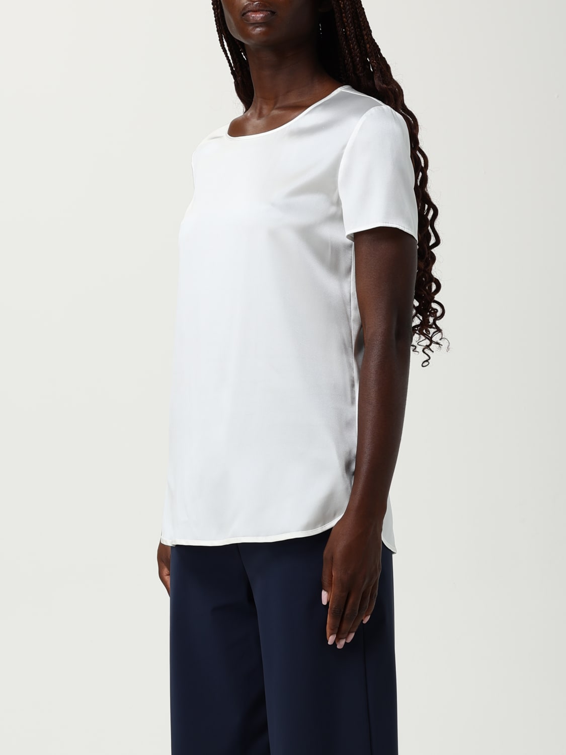 MAX MARA LEISURE TOP: Blusa Max Mara Leisure in seta , Bianco - Img 4