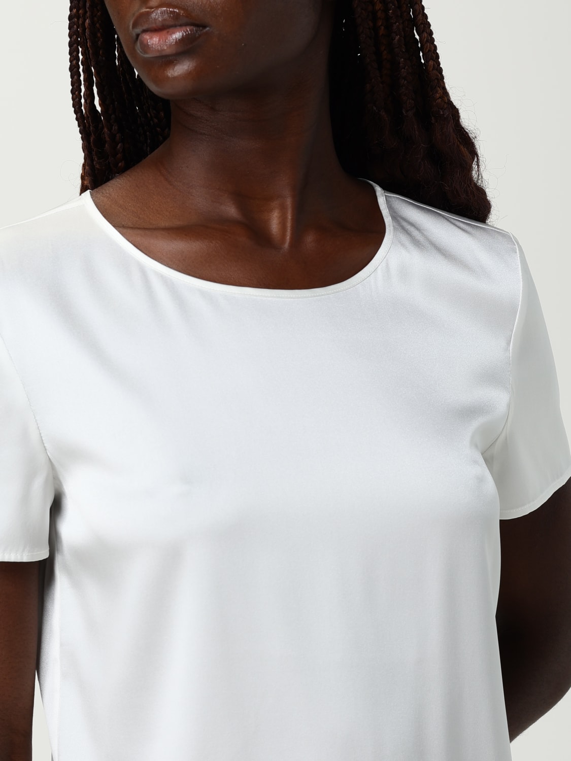 MAX MARA LEISURE TOP: Blusa Max Mara Leisure in seta , Bianco - Img 5