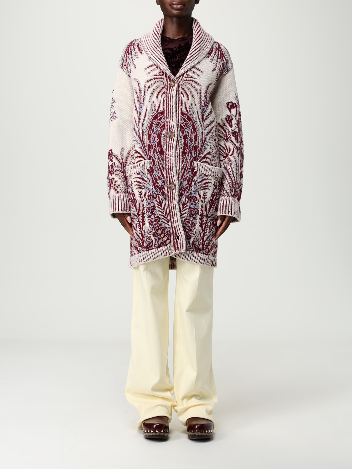 ETRO SWEATER: Cardigan woman Etro, Yellow Cream - Img 1