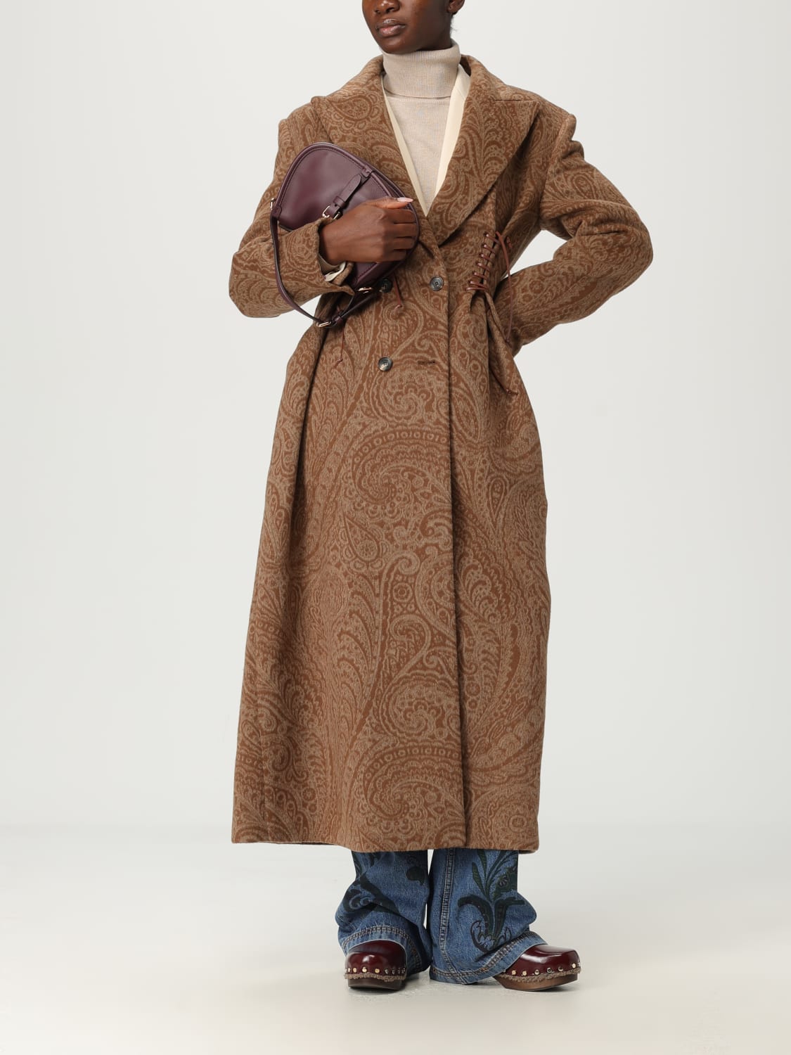 ETRO BORSA MINI: Borsa Pony Small Etro in pelle , Bordeaux - Img 2