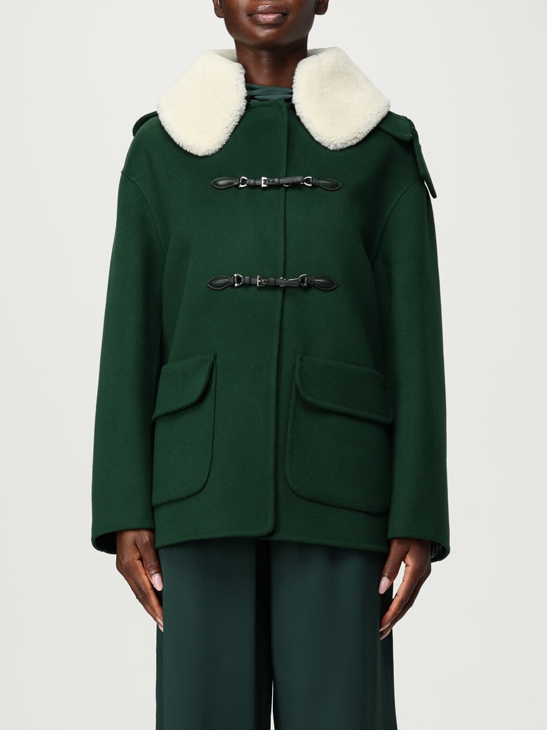 ERMANNO SCERVINO COAT: Coat woman Ermanno Scervino, Green - Img 1