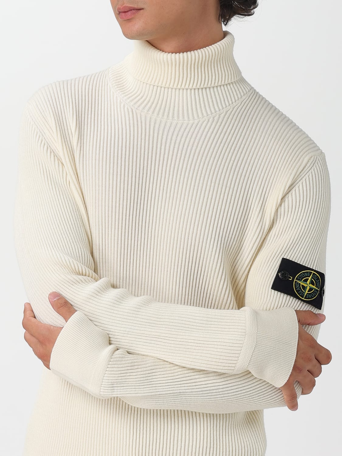 STONE ISLAND SWEATER: Sweater men Stone Island, White - Img 5