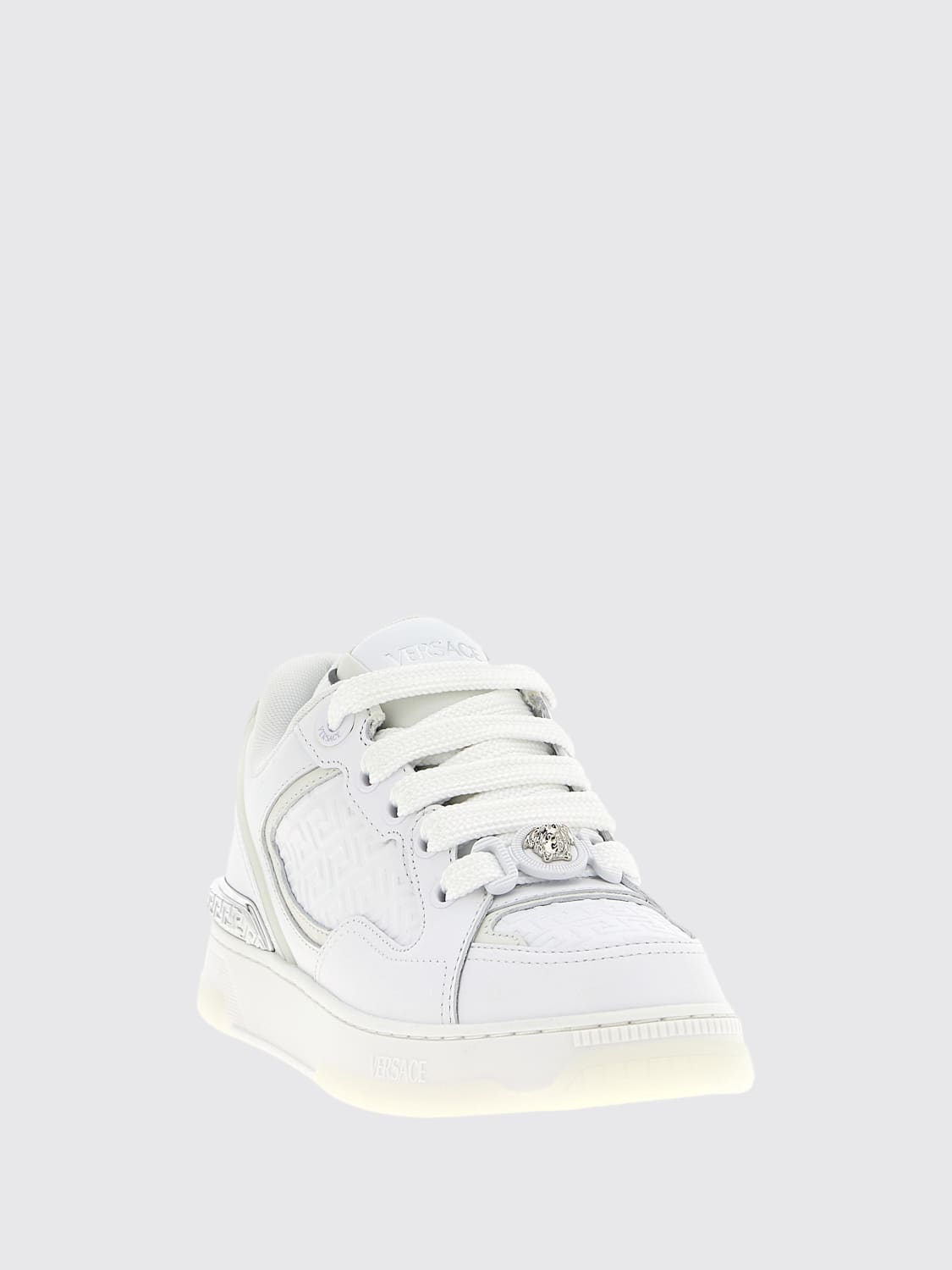 VERSACE SNEAKERS: Sneakers Biggie Basket Versace in pelle , Bianco - Img 2