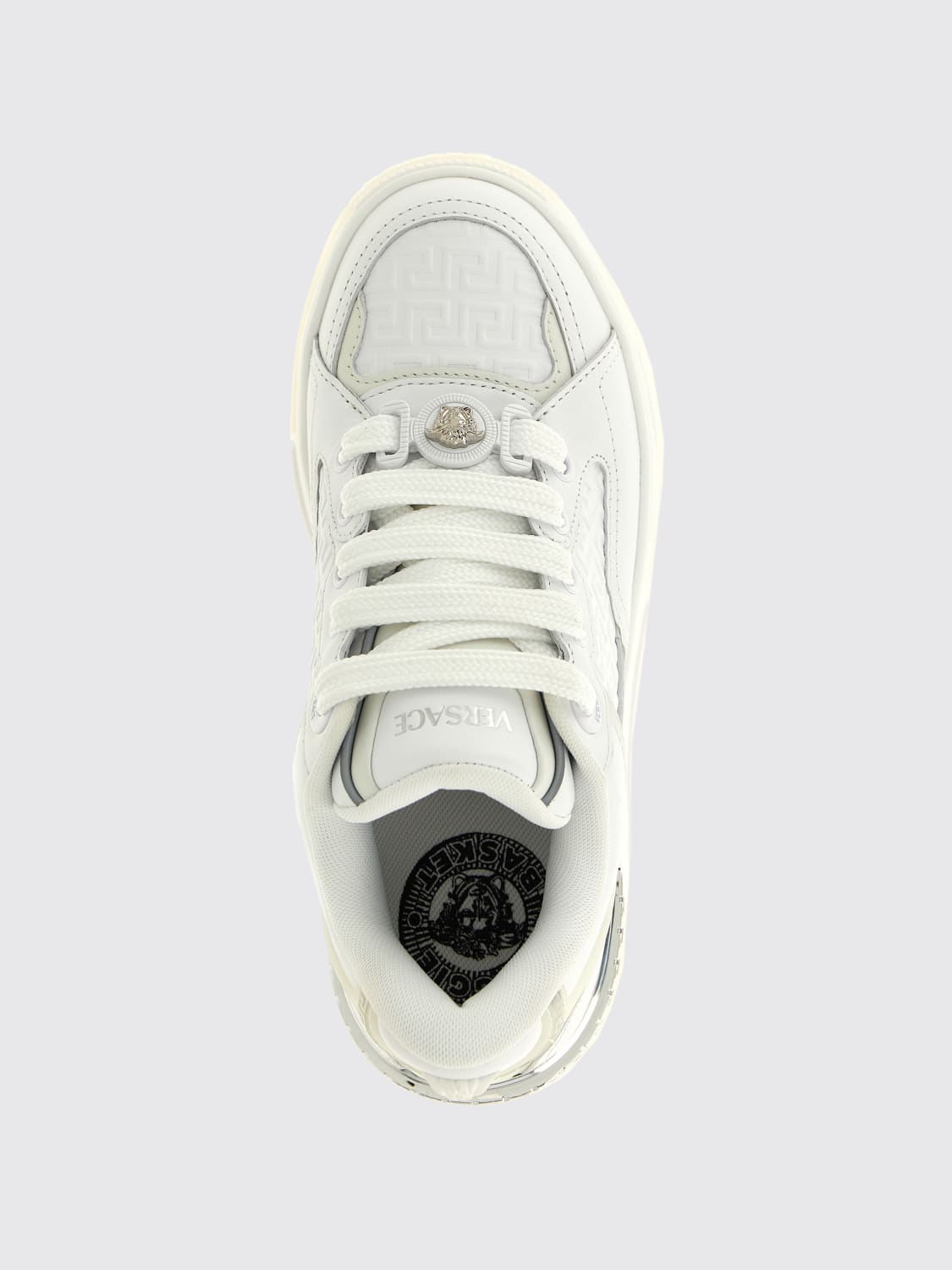 VERSACE SNEAKERS: Sneakers Biggie Basket Versace in pelle , Bianco - Img 4