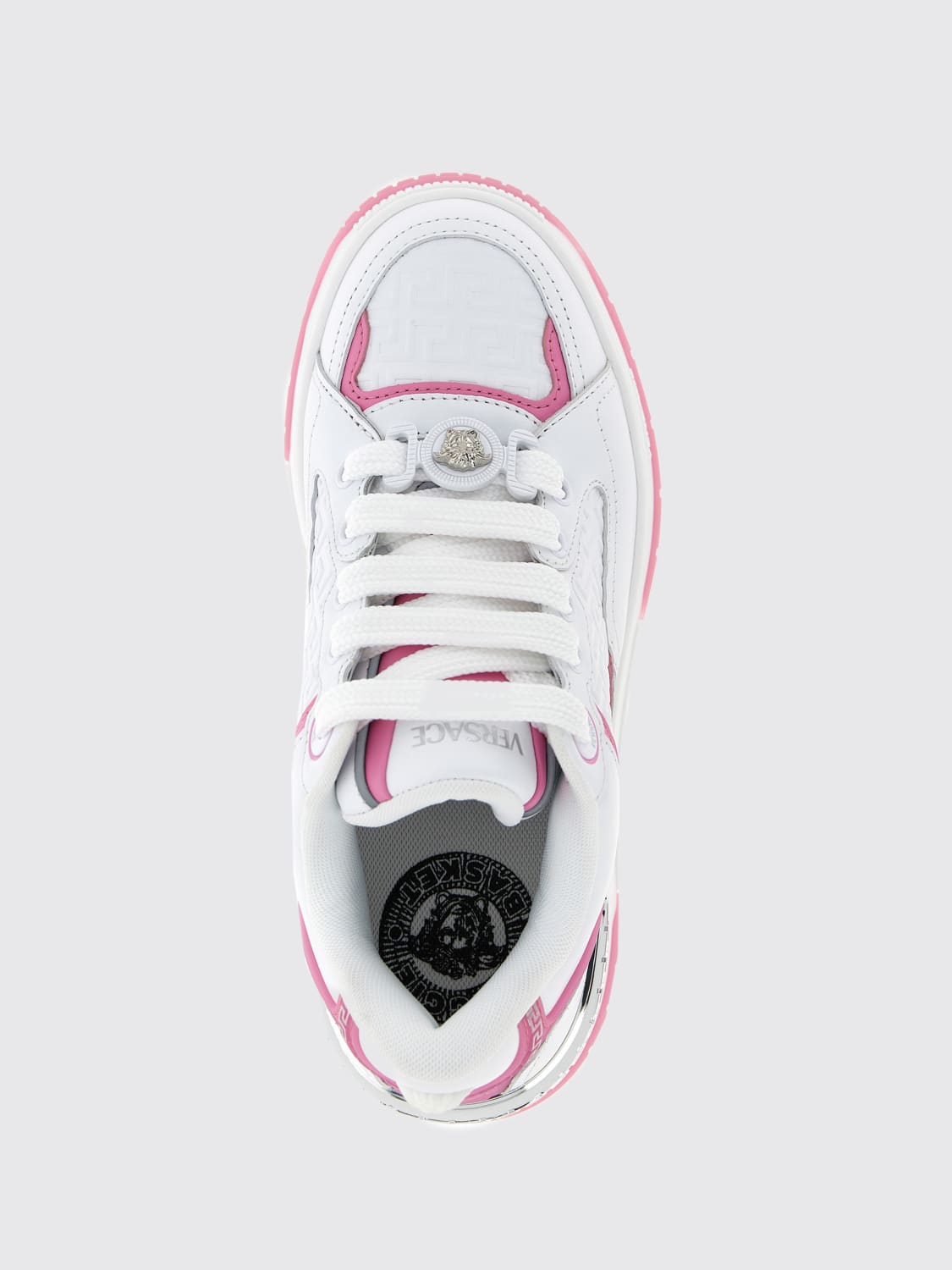 VERSACE SNEAKERS: Sneakers Biggie Basket Versace in pelle , Rosa - Img 4