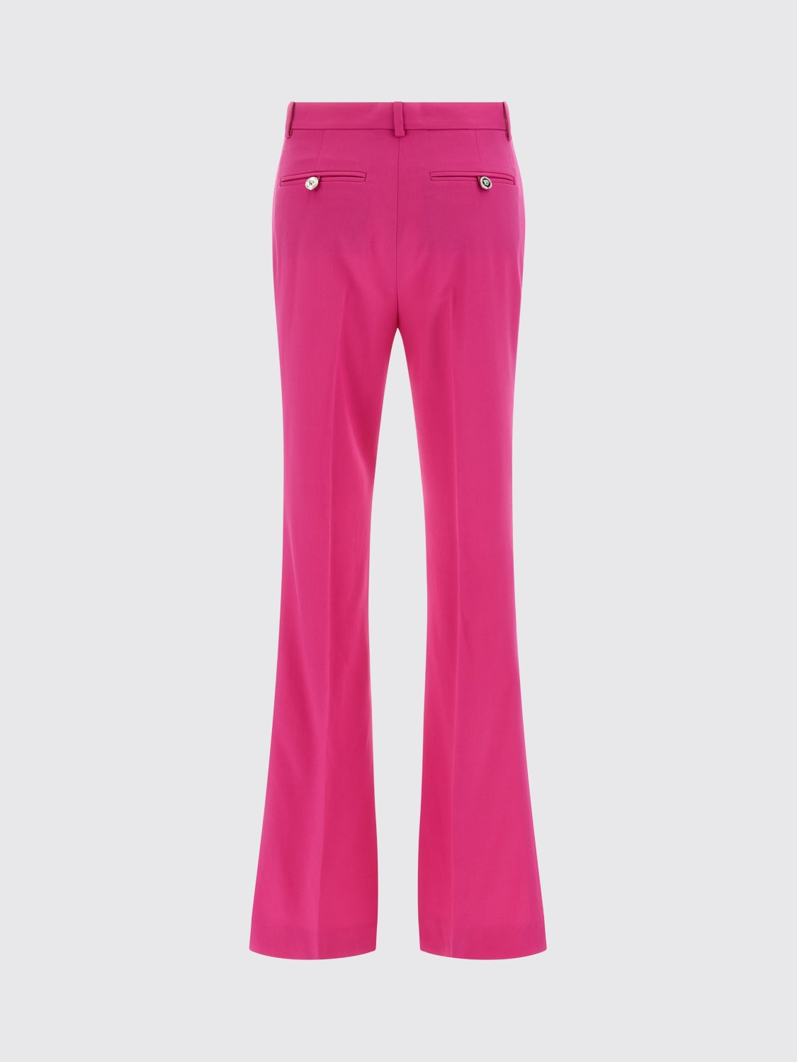 VERSACE PANTALONI: Pantaloni DV in lana elasticizzata grain de poudre Versace, Fuxia - Img 2
