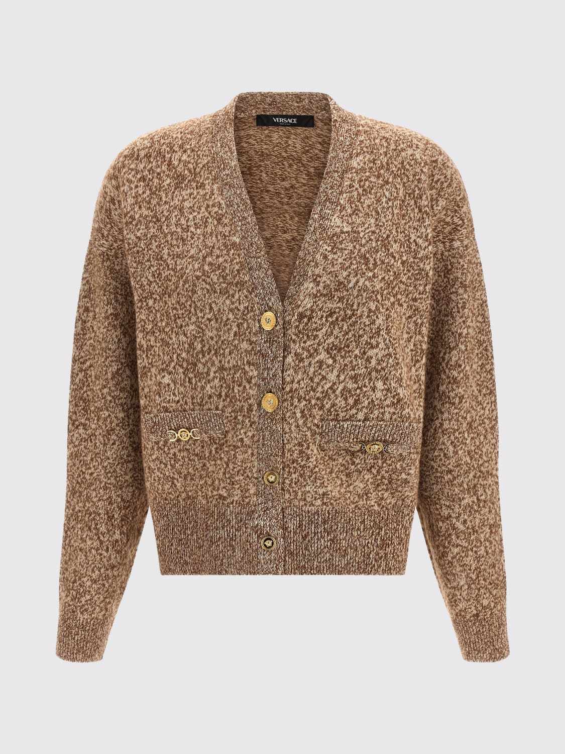VERSACE SWEATER: Cardigan woman Versace, Beige - Img 1