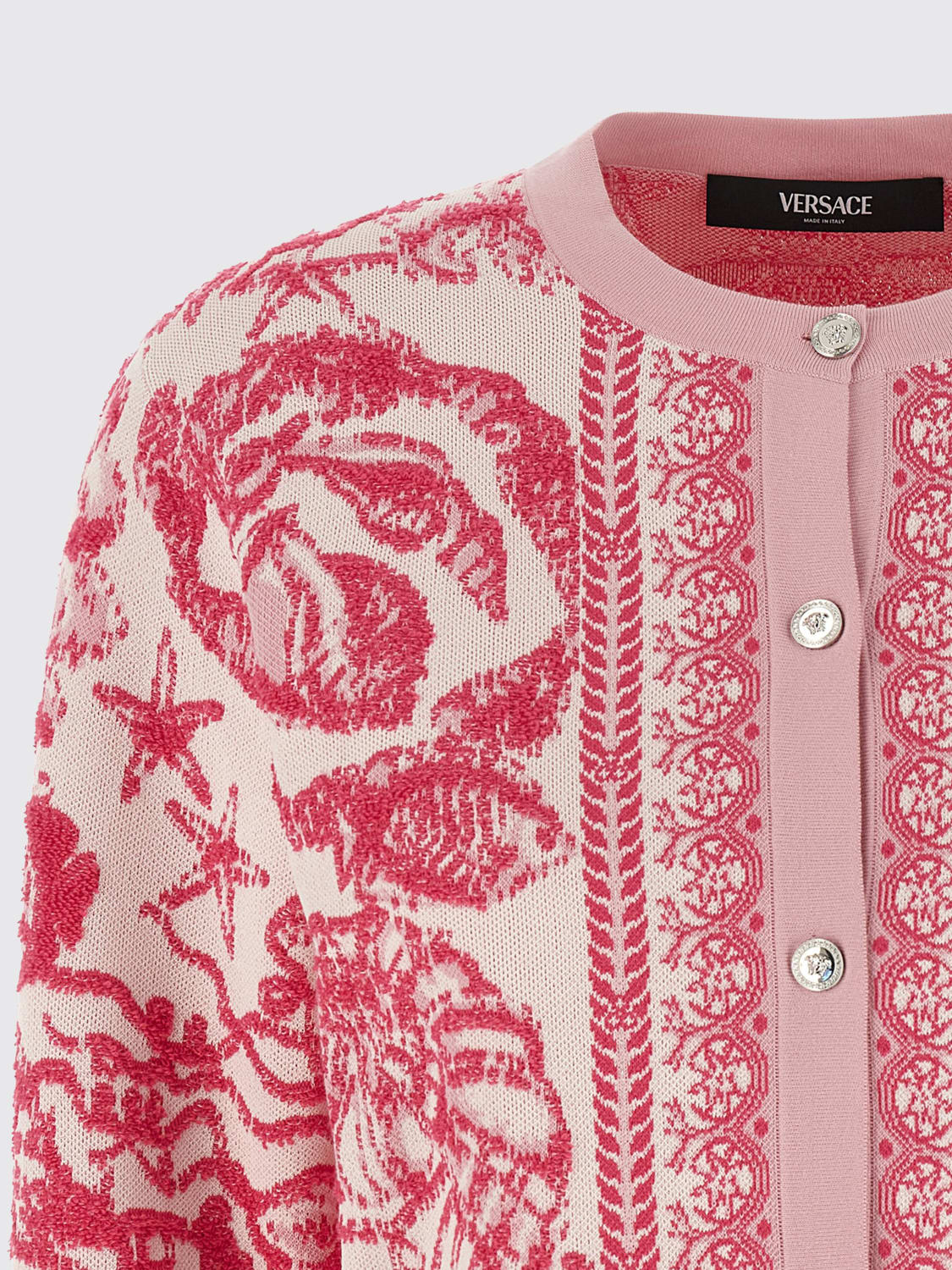 VERSACE SWEATER: Cardigan woman Versace, Pink - Img 3