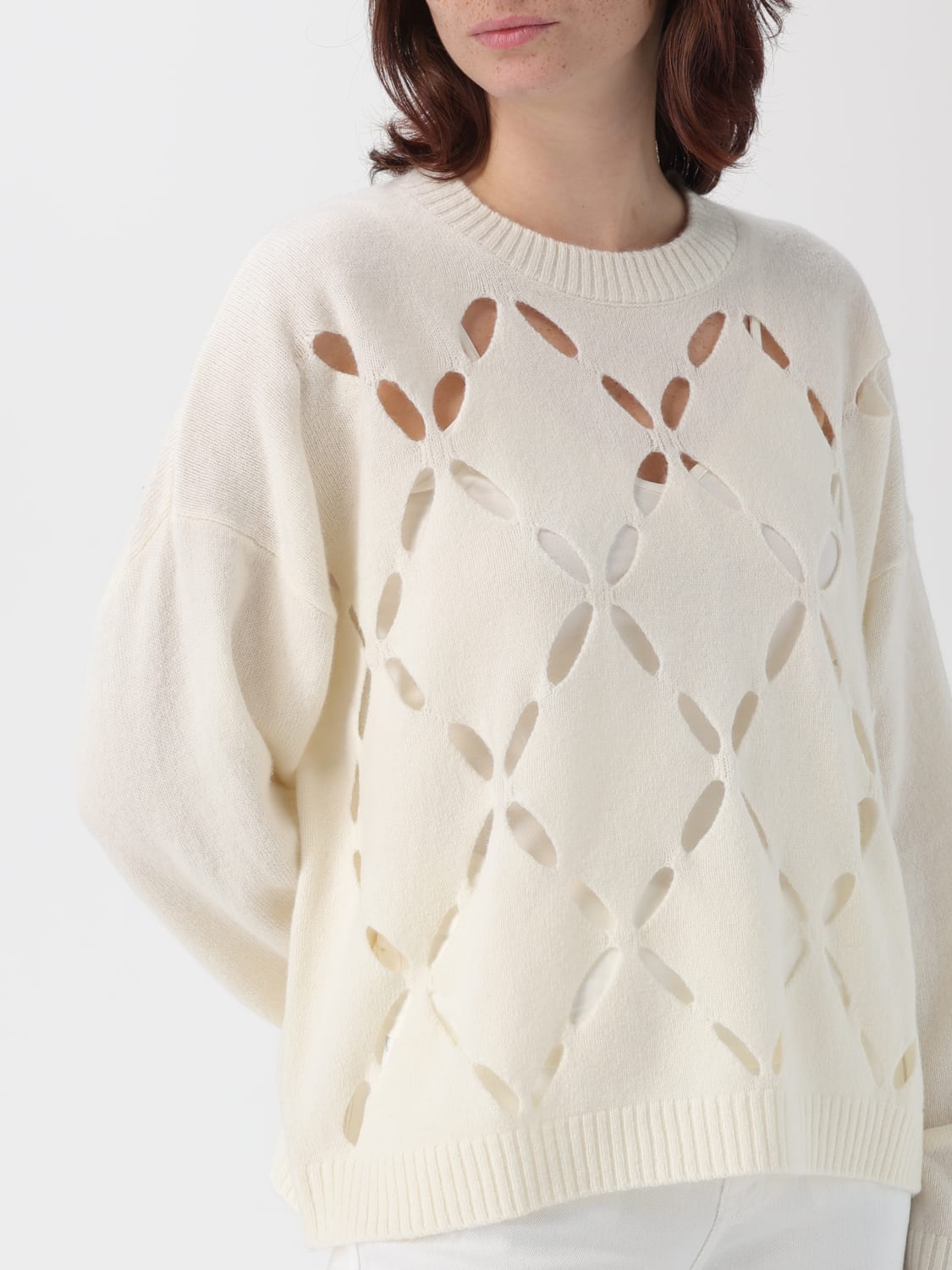 LIU JO SWEATER: Sweater woman Liu Jo, Natural - Img 3