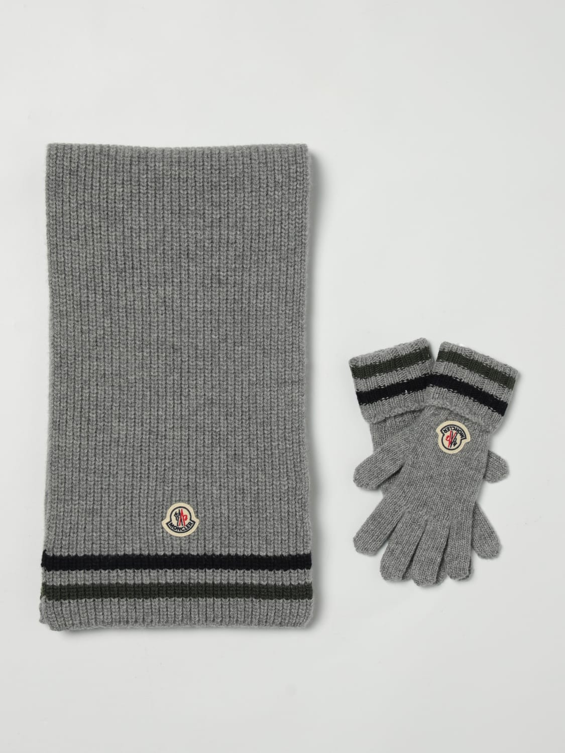 MONCLER ACCESSOIRE: Schal kinder Moncler, Grau - Img 1