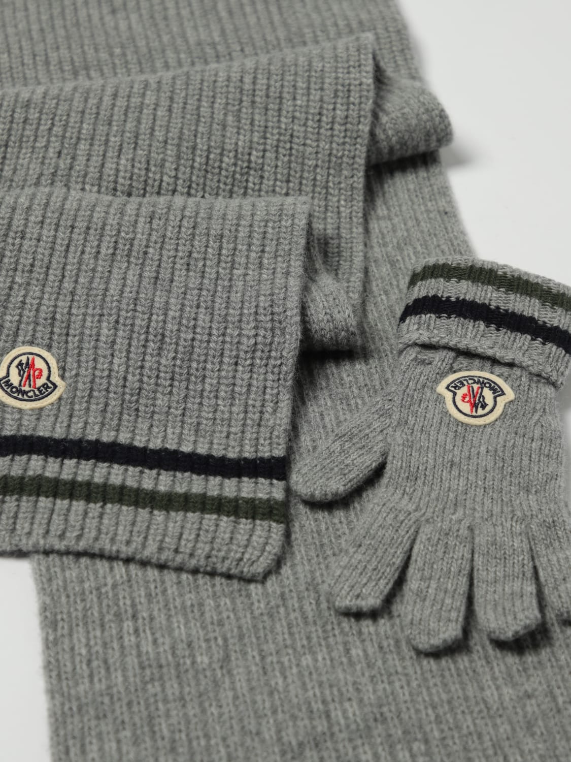 MONCLER ACCESSOIRE: Schal kinder Moncler, Grau - Img 3