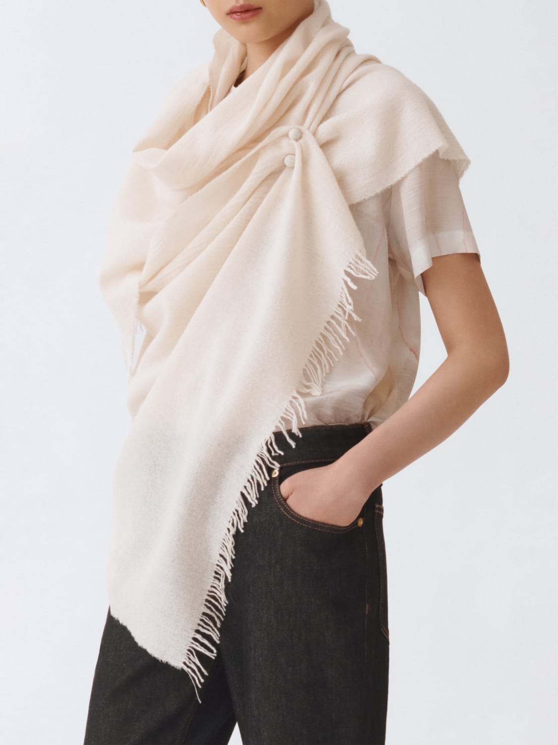 FABIANA FILIPPI SCARF: Scarf woman Fabiana Filippi, Natural - Img 2