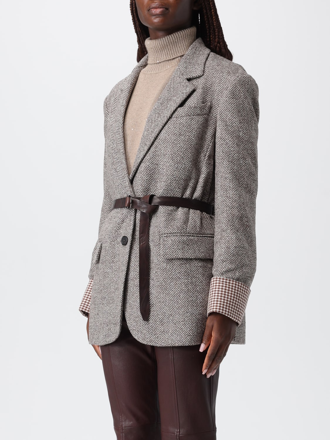 BRUNELLO CUCINELLI JACKET: Jacket woman Brunello Cucinelli, Brown - Img 4