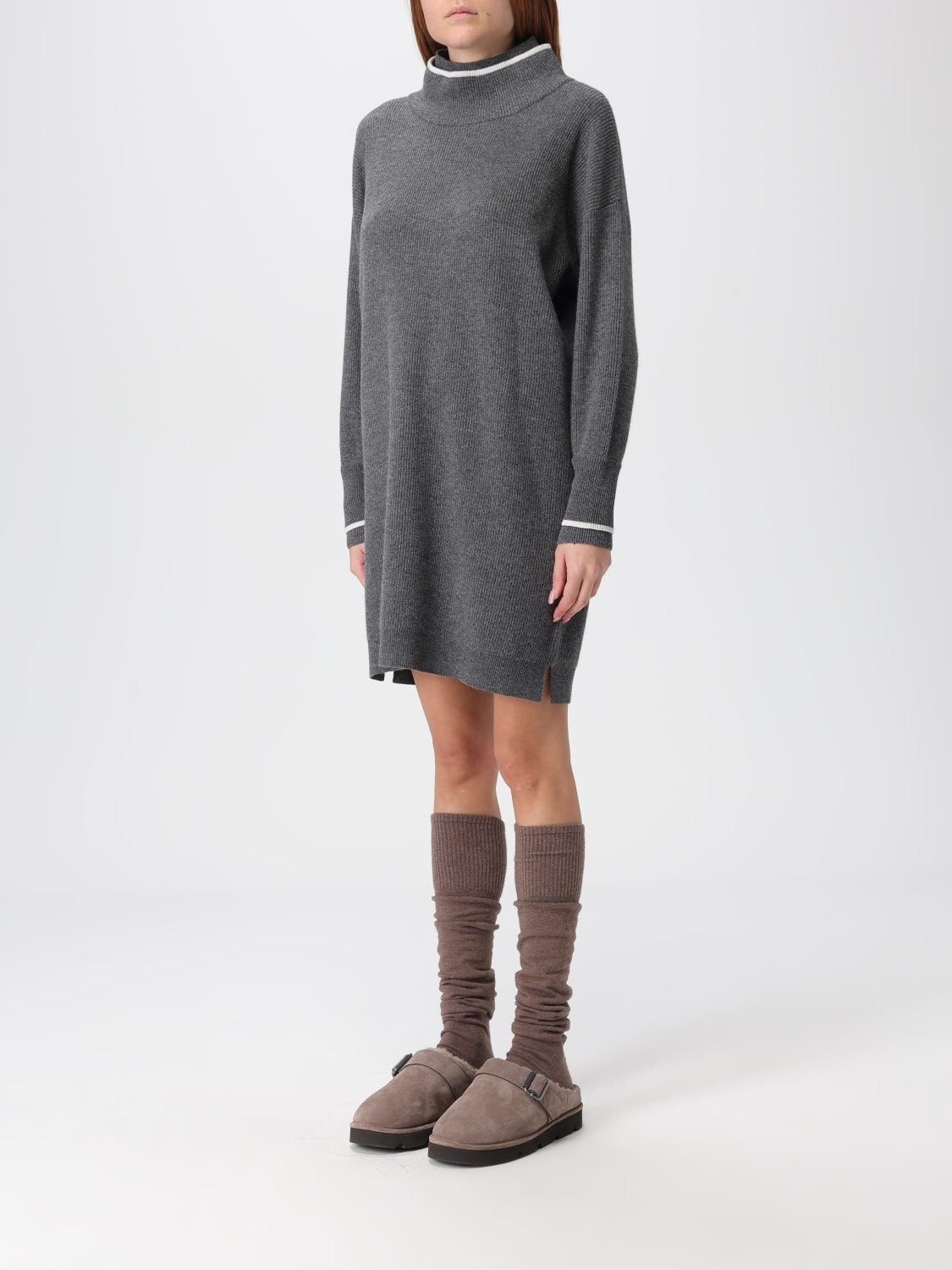 BRUNELLO CUCINELLI ROBE: Robes femme Brunello Cucinelli, Gris - Img 3