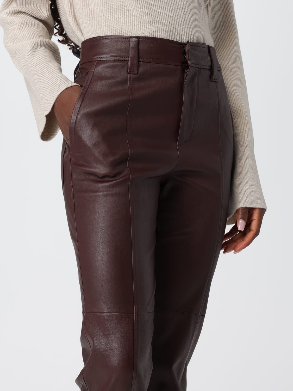 BRUNELLO CUCINELLI PANTALON: Pantalon femme Brunello Cucinelli, Marron - Img 5
