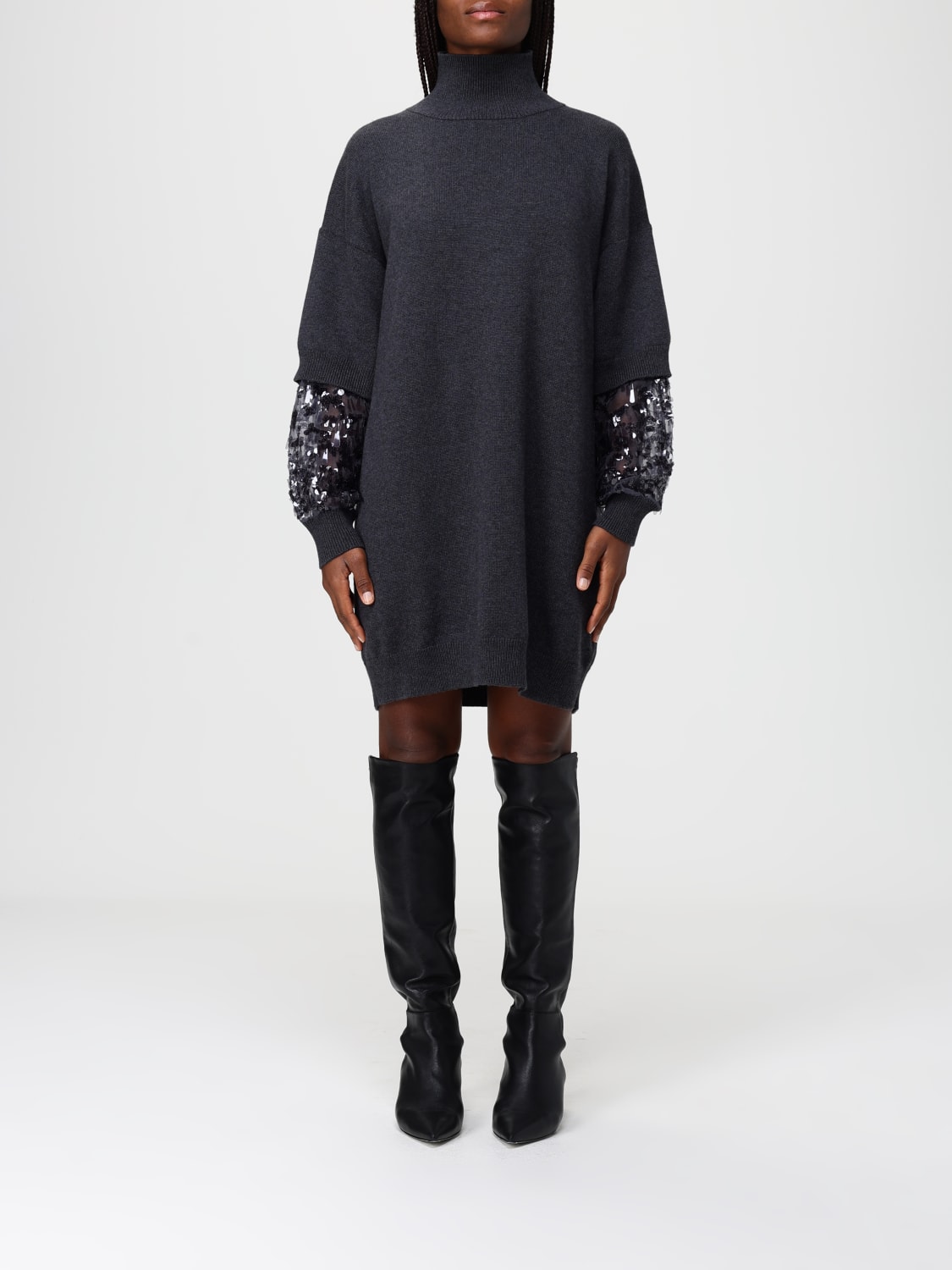 BRUNELLO CUCINELLI ROBE: Robes femme Brunello Cucinelli, Gris - Img 1