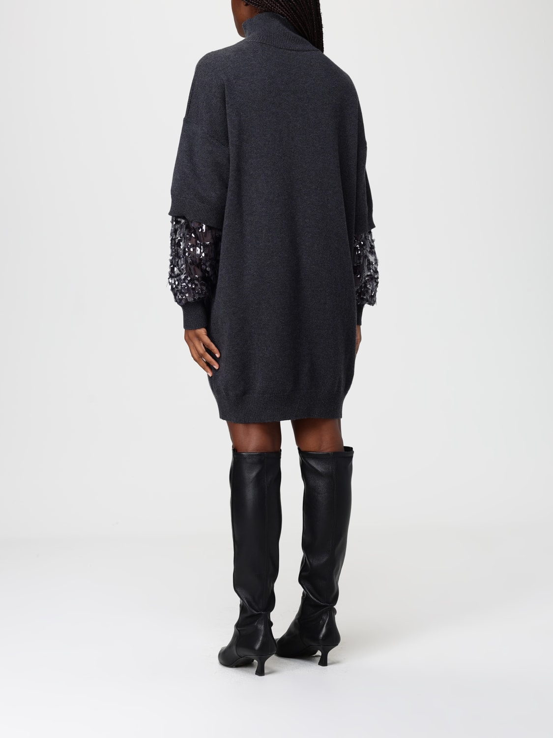 BRUNELLO CUCINELLI ROBE: Robes femme Brunello Cucinelli, Gris - Img 2