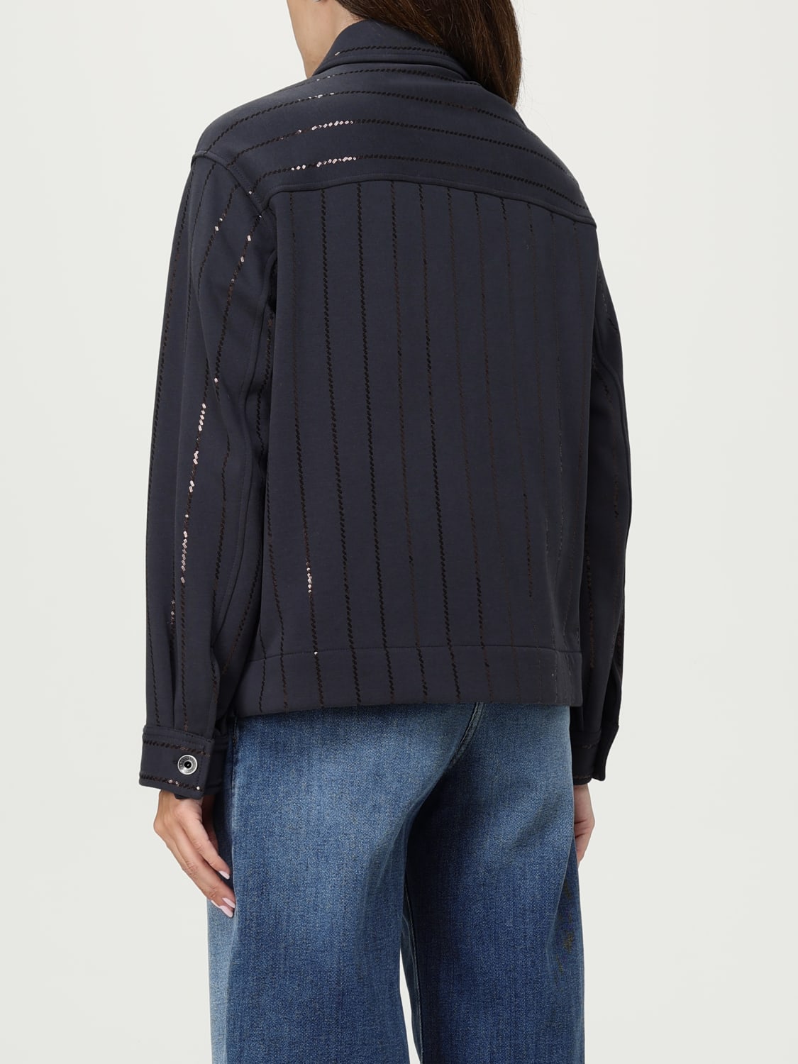 BRUNELLO CUCINELLI VESTE: Cardigan femme Brunello Cucinelli, Bleu - Img 3