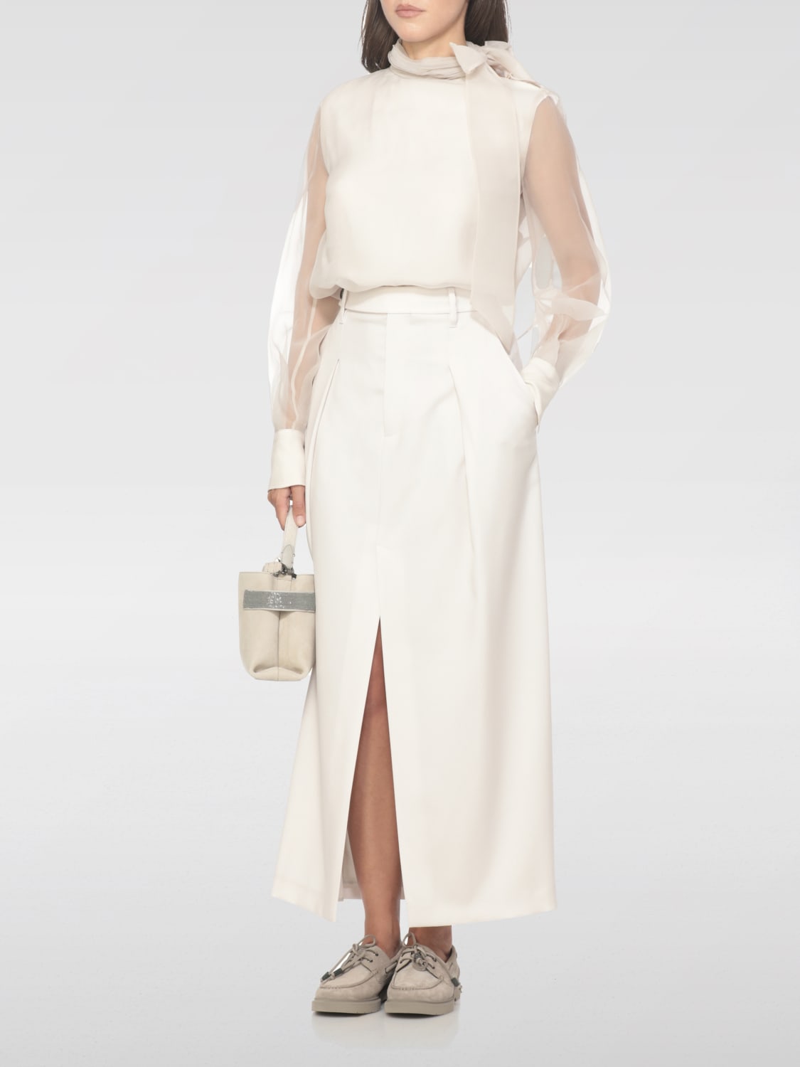 BRUNELLO CUCINELLI TOP: Cardigan woman Brunello Cucinelli, White - Img 2