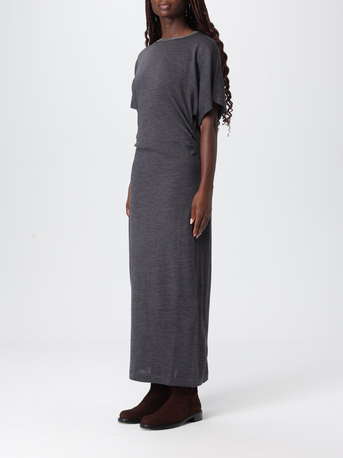 BRUNELLO CUCINELLI ROBE: Robes femme Brunello Cucinelli, Gris - Img 3