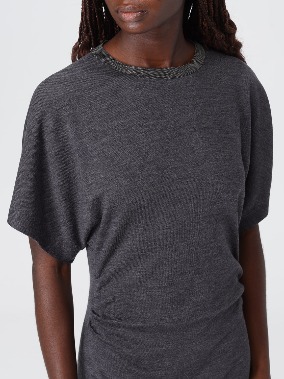 BRUNELLO CUCINELLI ROBE: Robes femme Brunello Cucinelli, Gris - Img 4