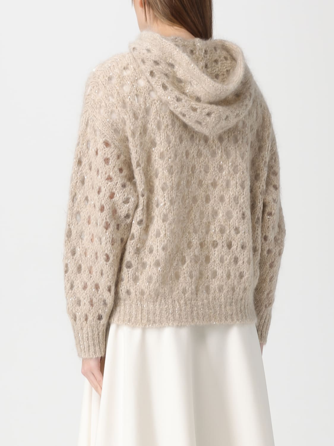 BRUNELLO CUCINELLI SWEATER: Cardigan woman Brunello Cucinelli, Beige - Img 3