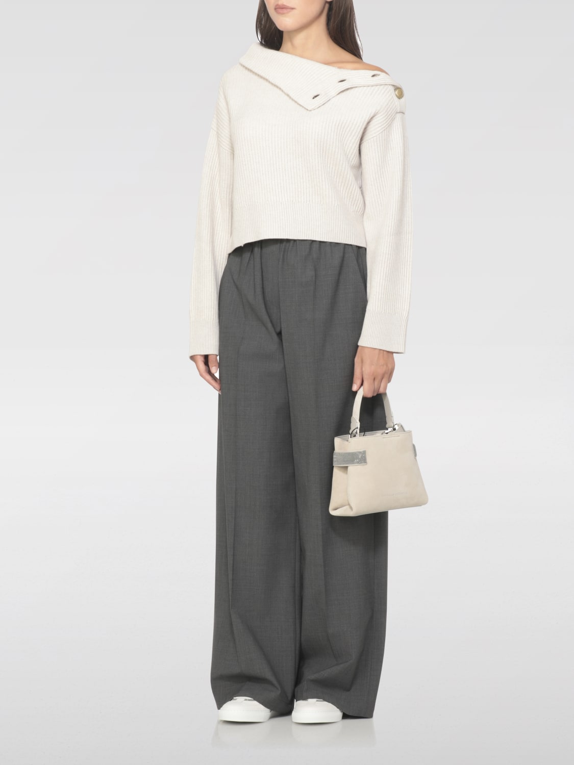 BRUNELLO CUCINELLI PULLOVER: Pullover damen Brunello Cucinelli, Grau - Img 2